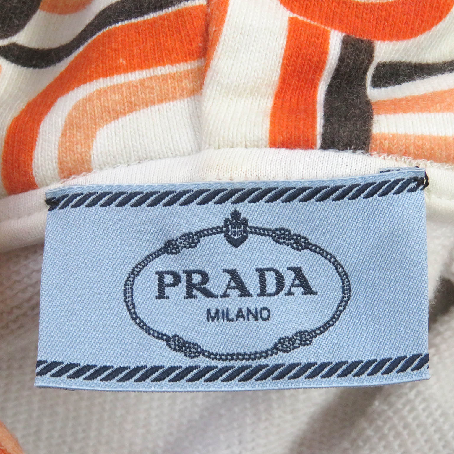 Prada Cotton Triangle Logo Pullover Hoodie M