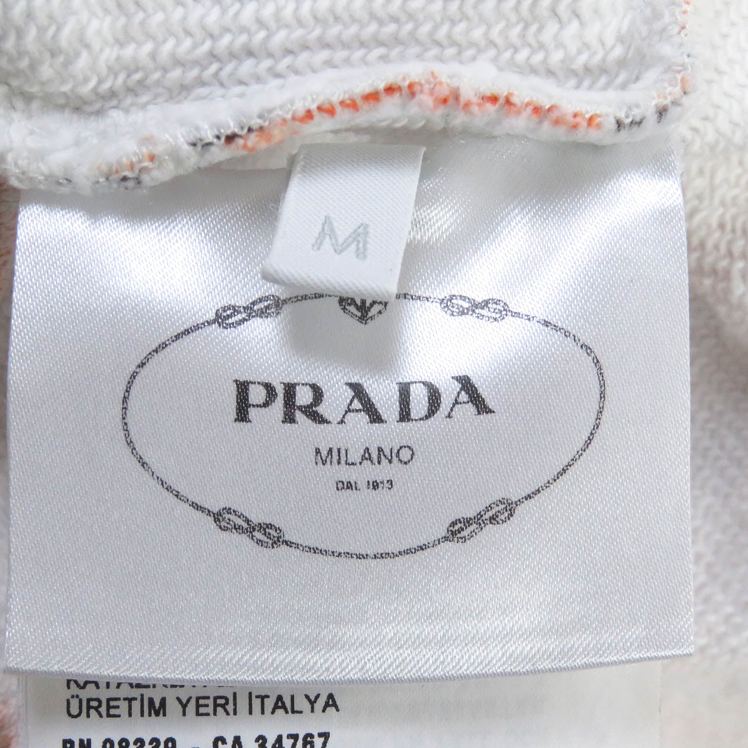 Prada Cotton Triangle Logo Pullover Hoodie M