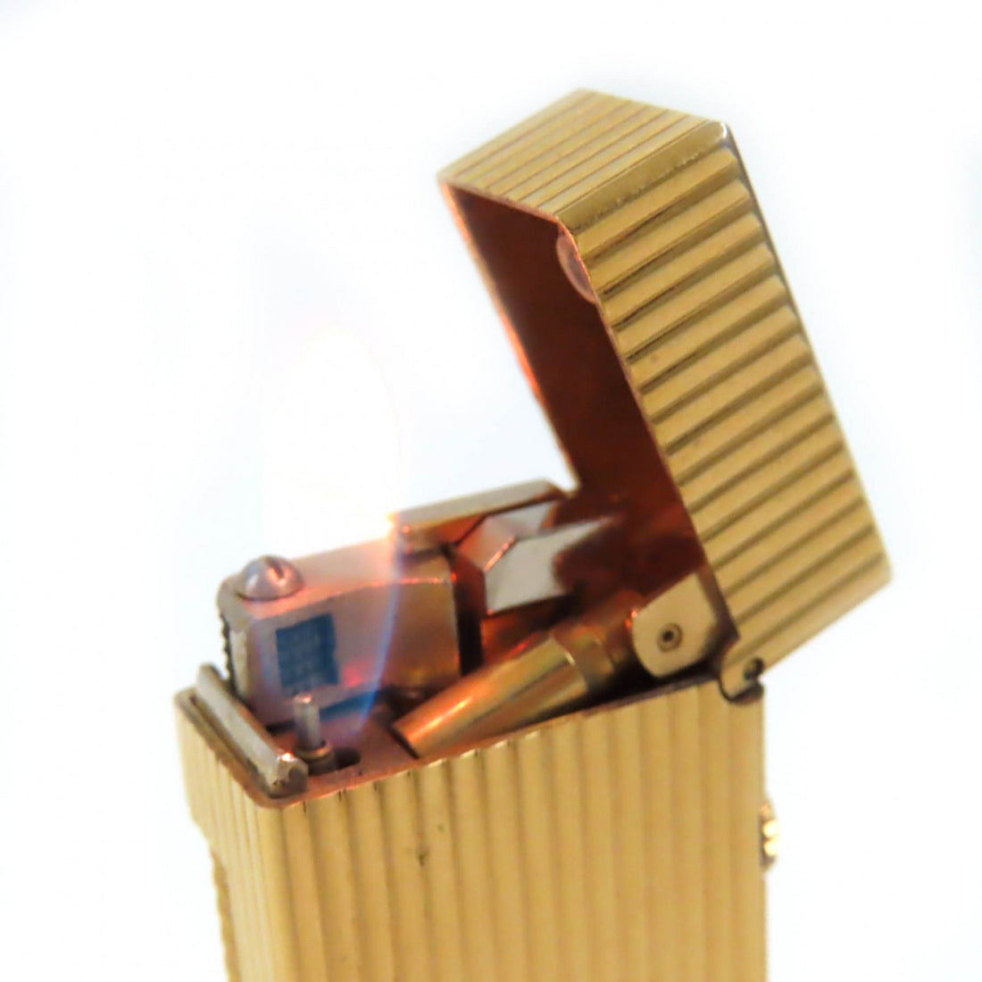 Dunhill Stripe Square Roller Gas Lighter Gold