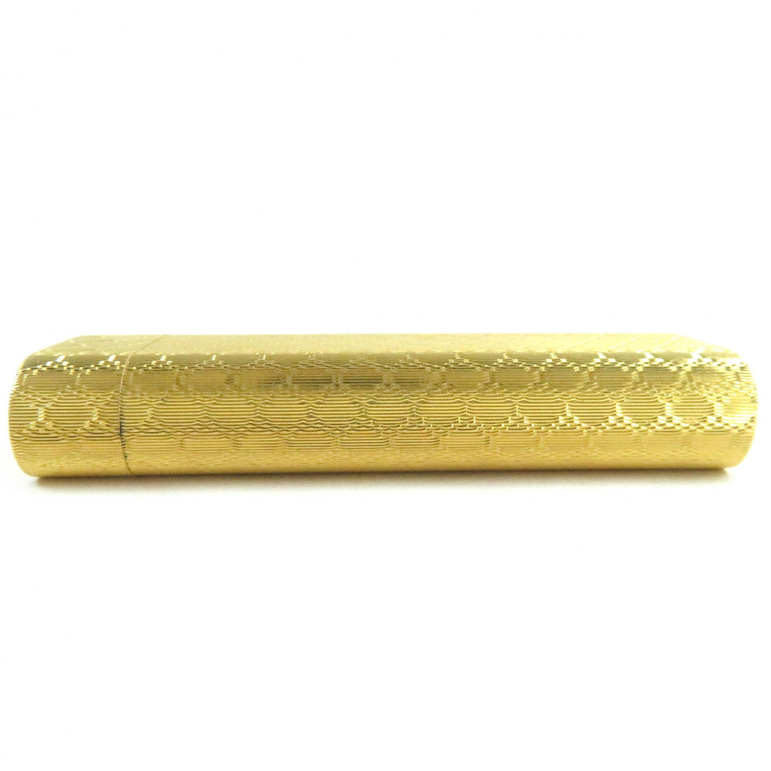 Cartier Grid Pattern Oval Roller Gas Lighter Gold