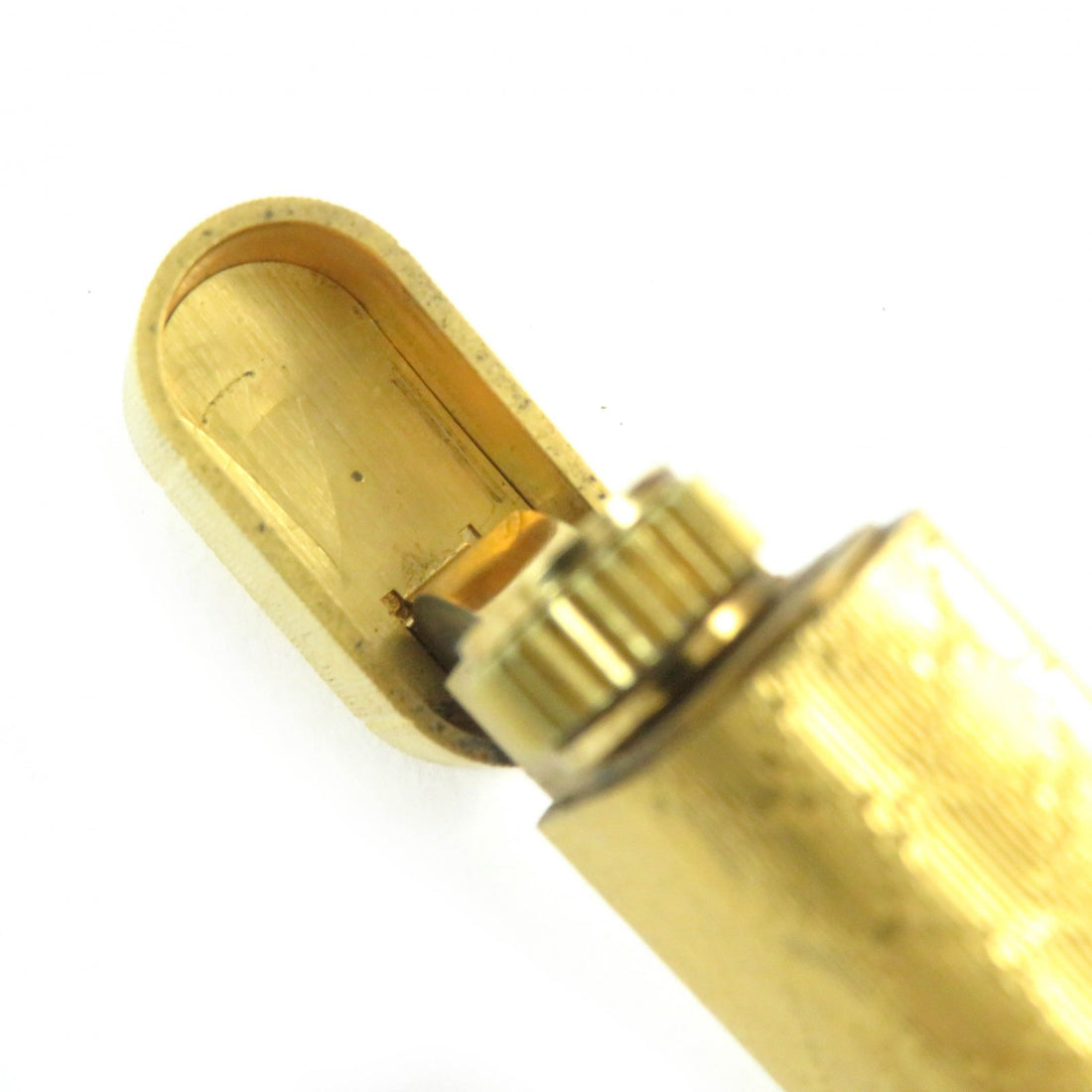 Cartier Grid Pattern Oval Roller Gas Lighter Gold