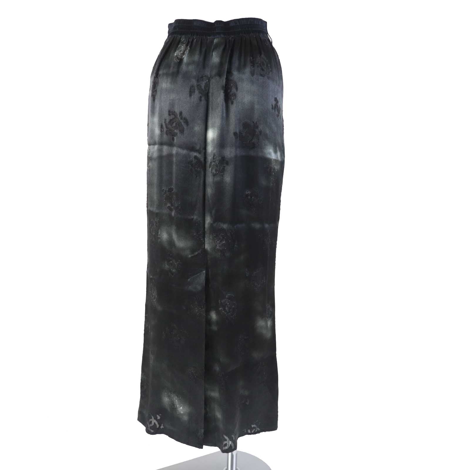 Chanel COCO Mark Long Skirt Black 34