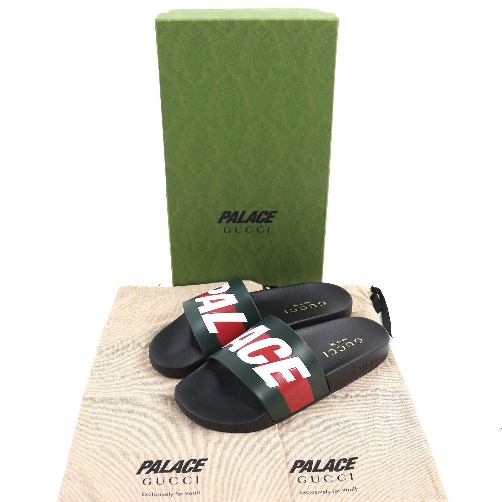 GUCCI Palace 723353 Logo Rubber Slides Sandals