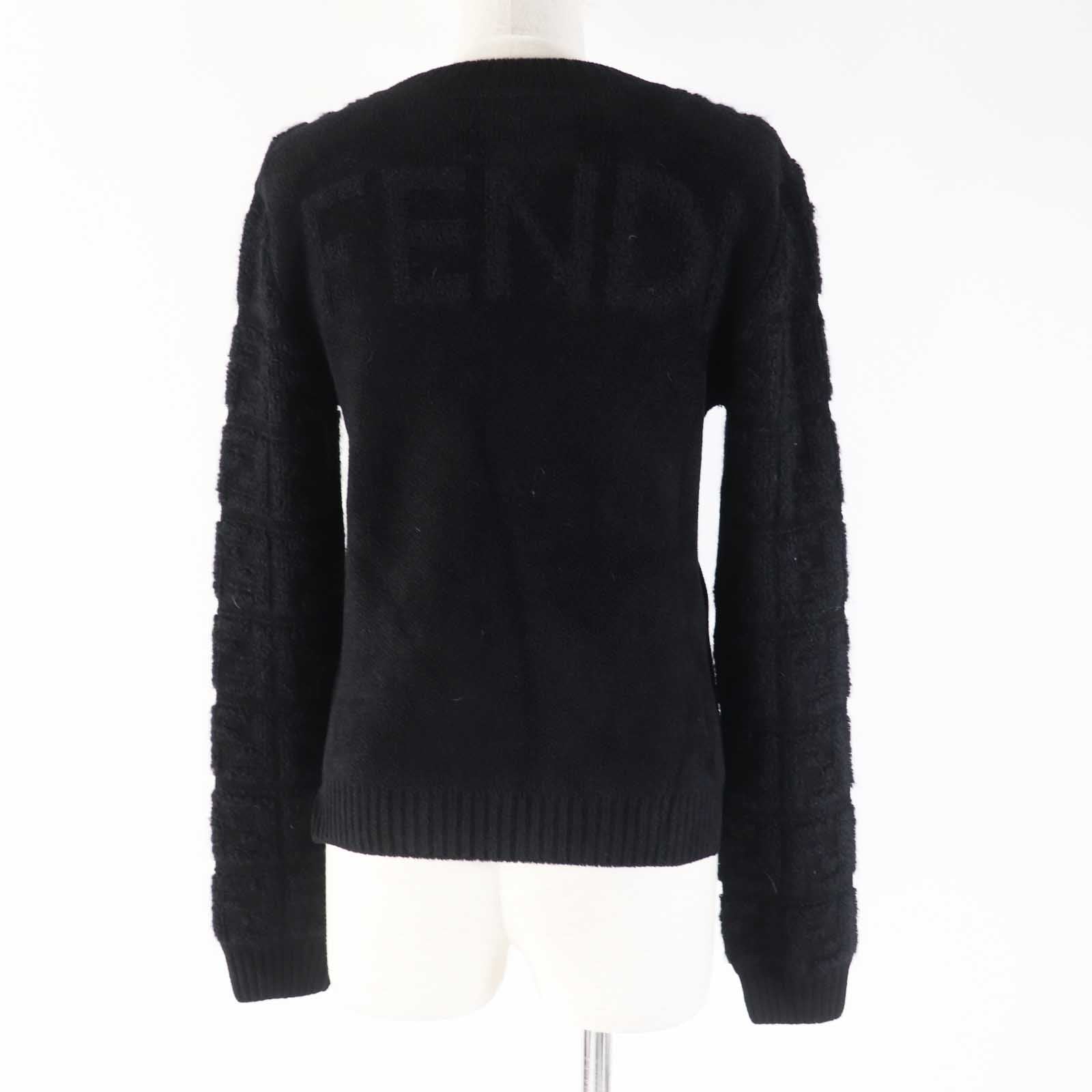 FENDI Zucca Pattern Knit Sweater Black 36