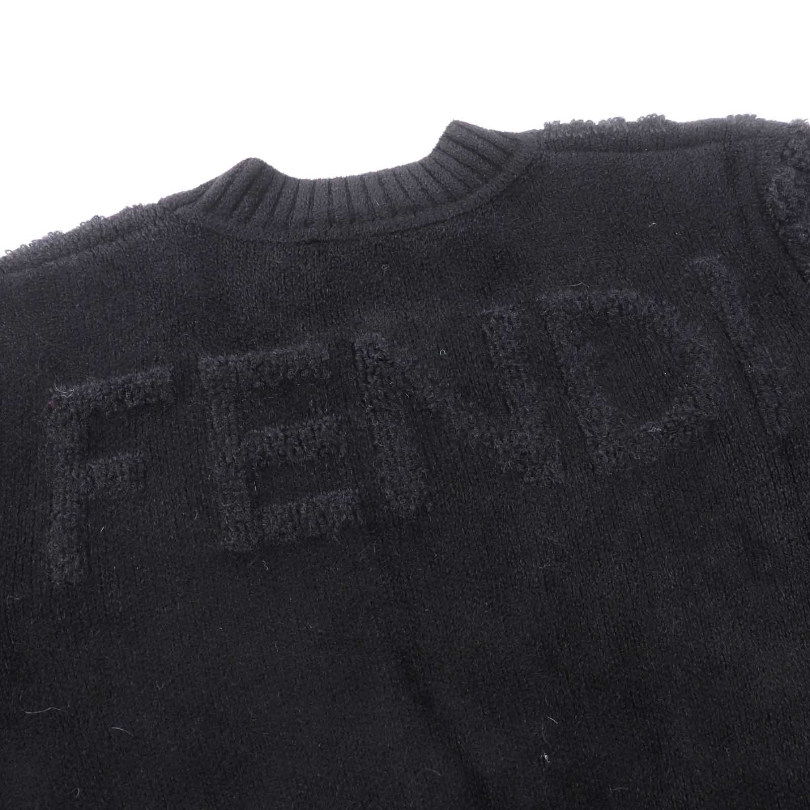 FENDI Zucca Pattern Knit Sweater Black 36