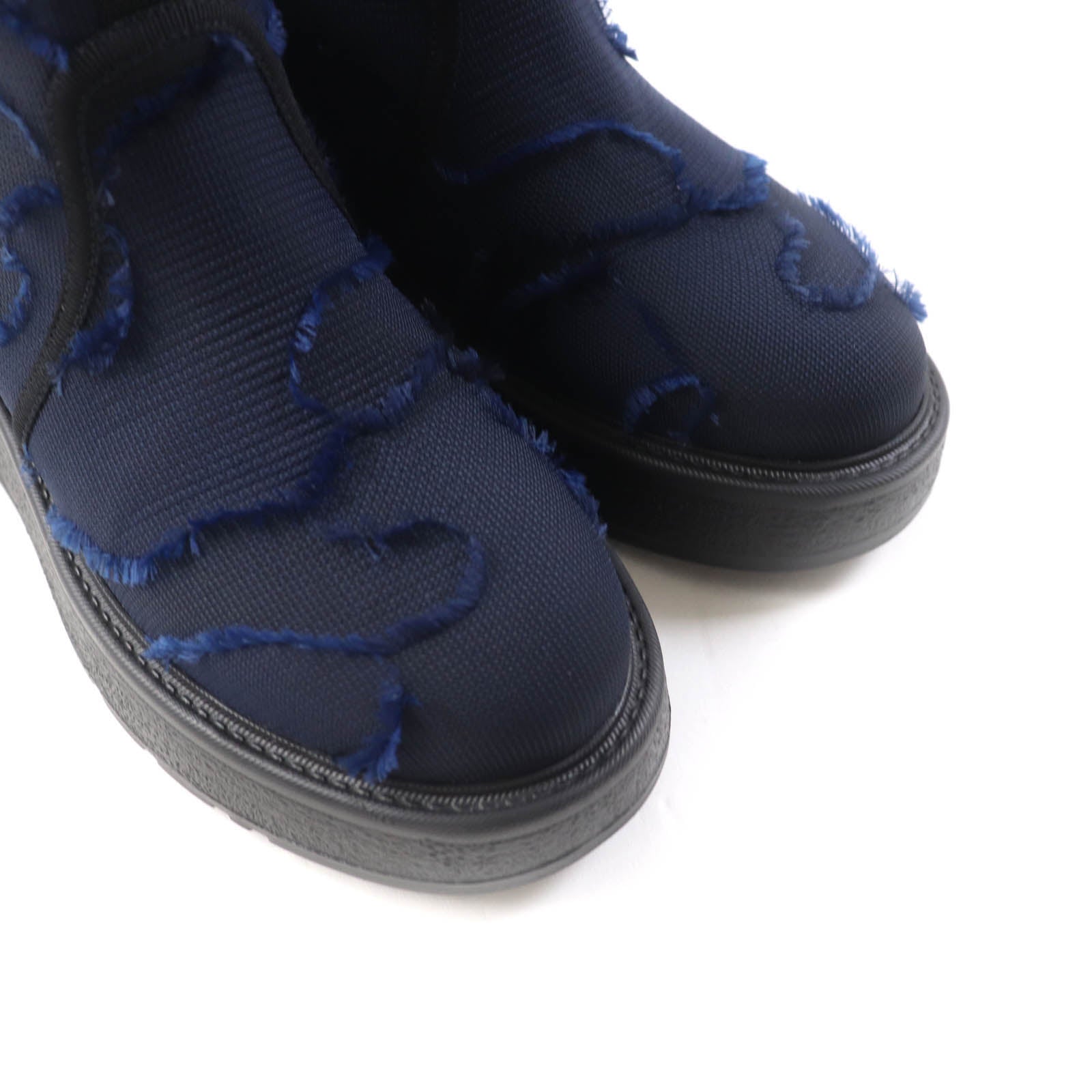 Dior NOMAD-D Fringe Camouflage Boots Navy 35