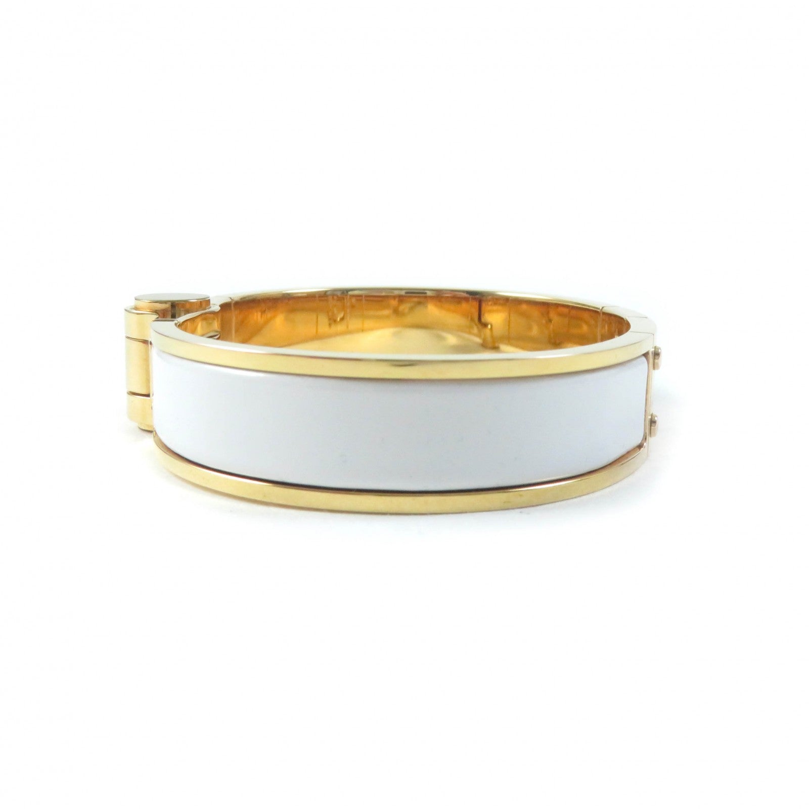 Hermes Charniere Bangle White Gold