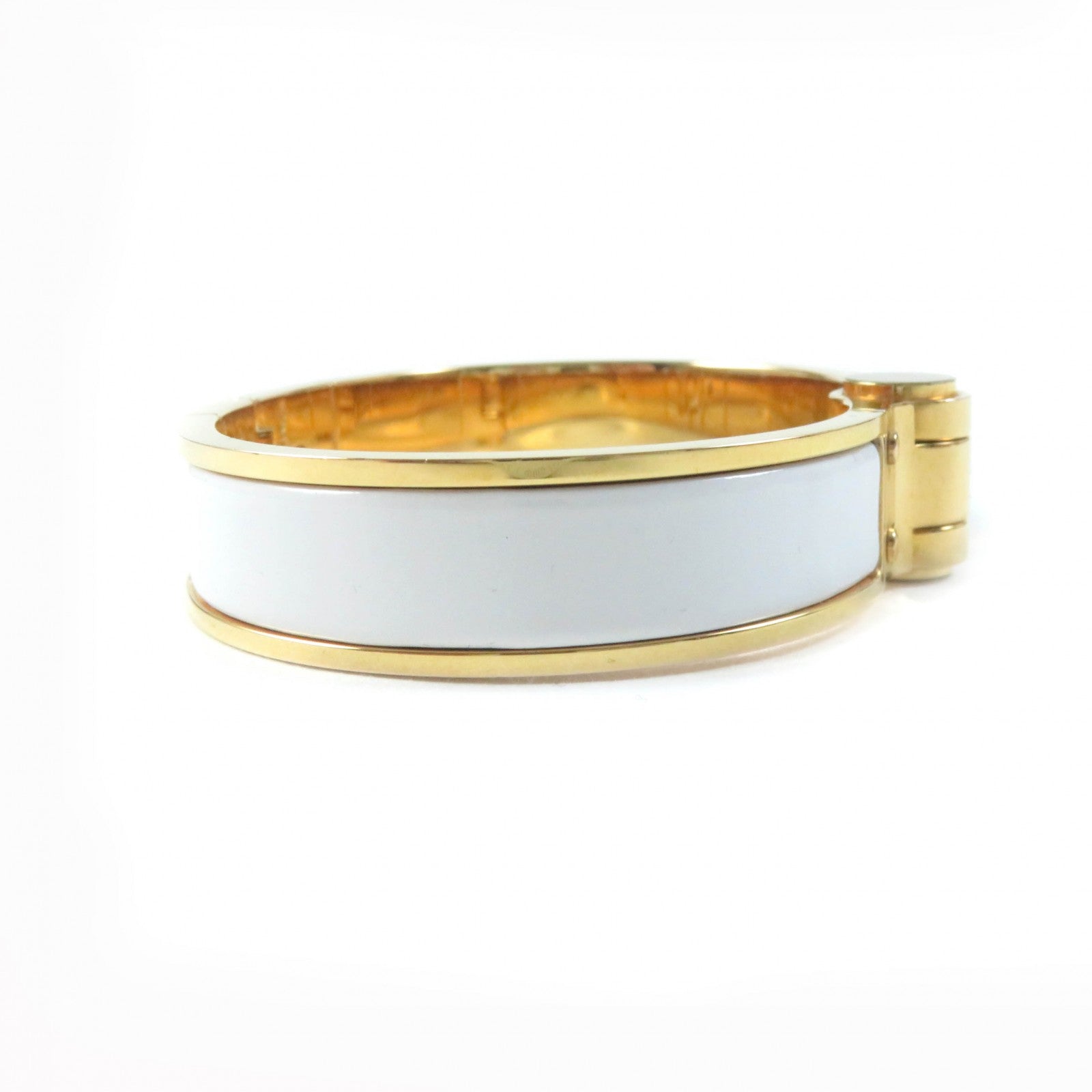 Hermes Charniere Bangle White Gold