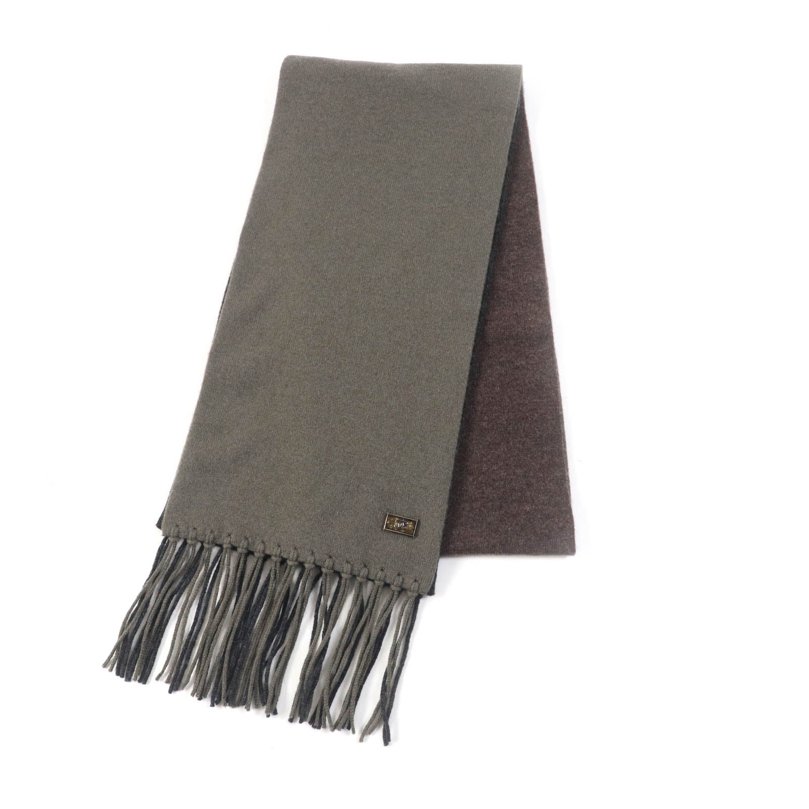 Chanel Cashmere COCO Mark Fringe Scarf