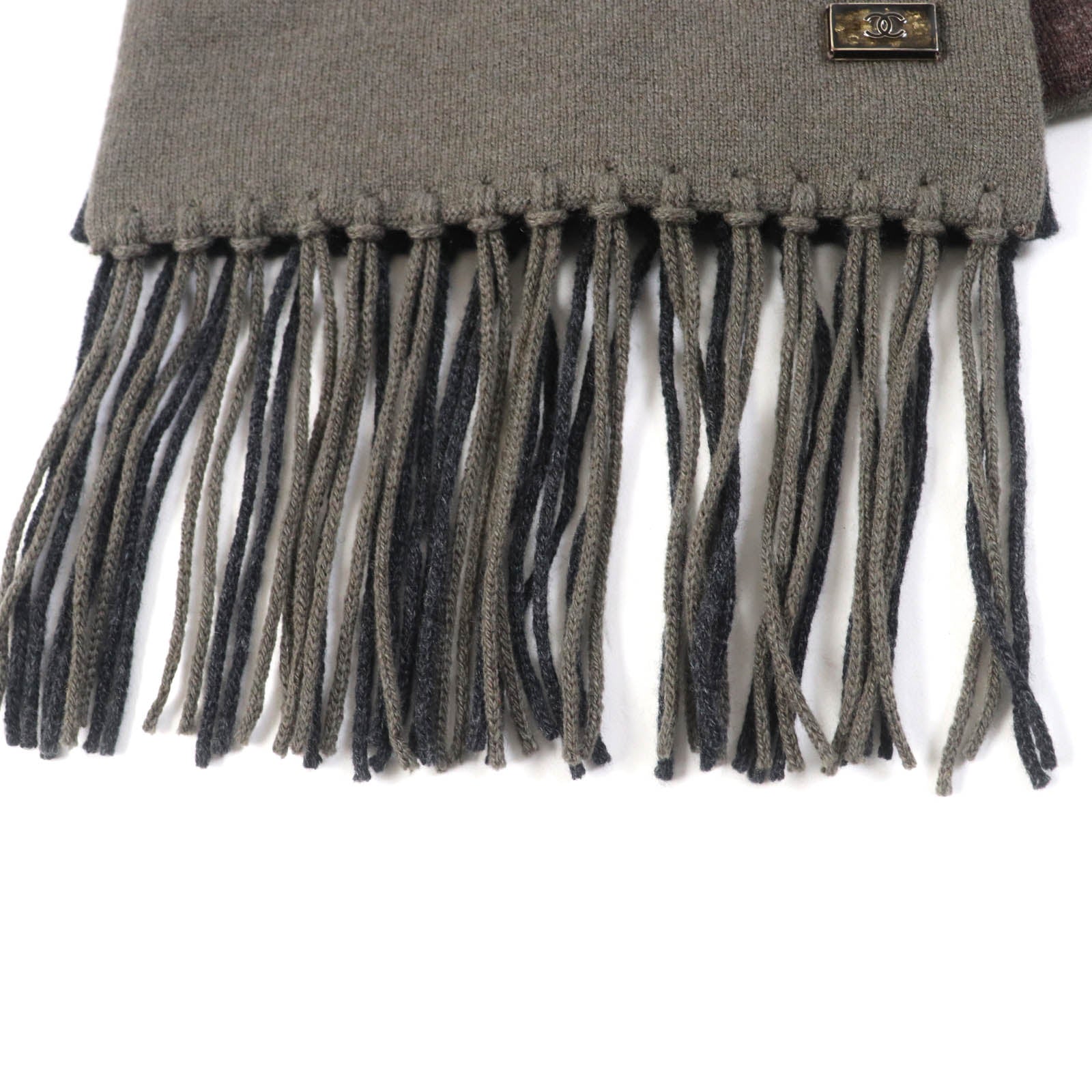 Chanel Cashmere COCO Mark Fringe Scarf