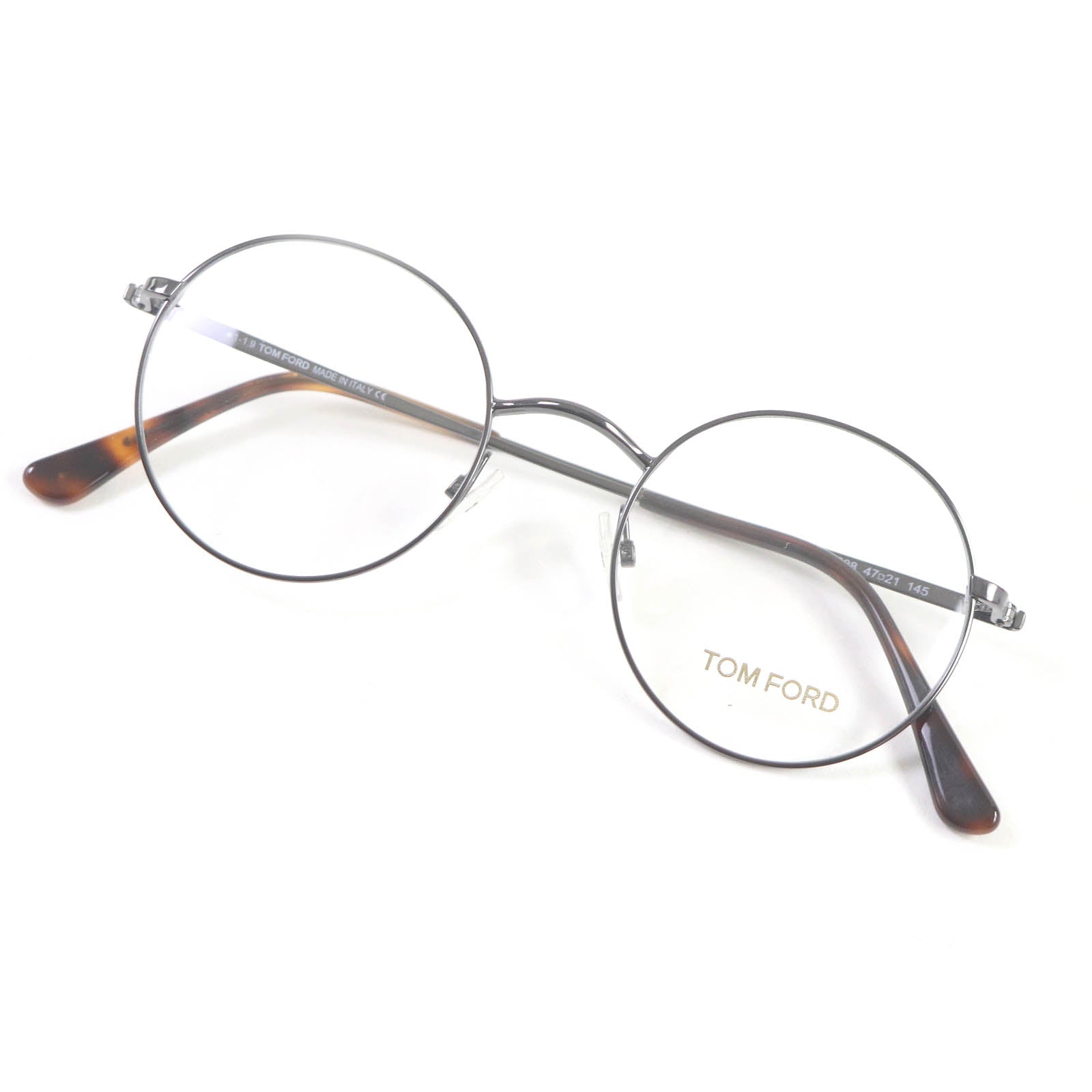 Tom Ford TF5503 Oval Glasses Gunmetal Brown