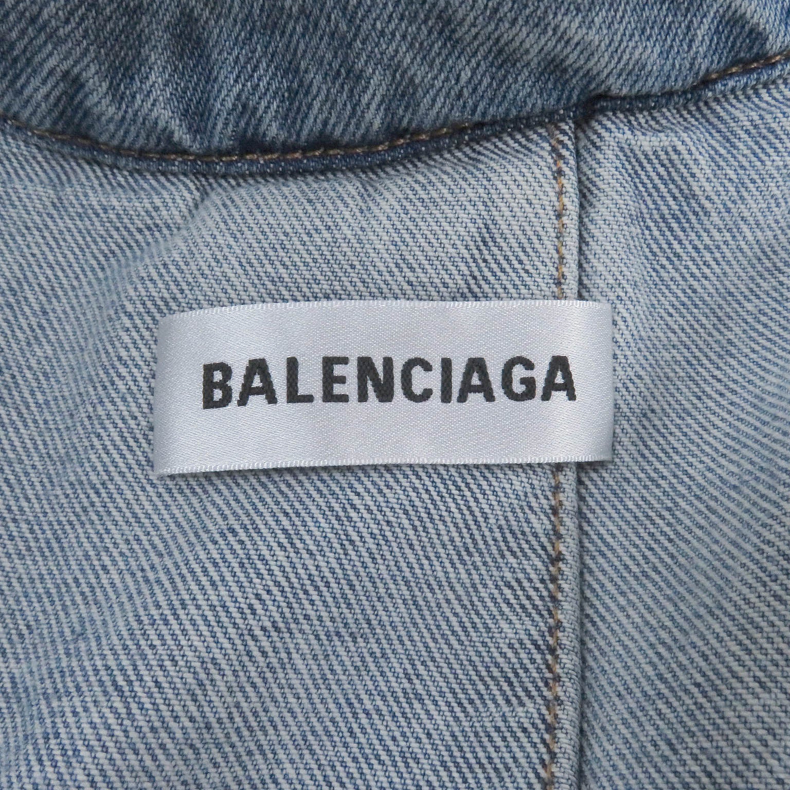 Balenciaga Denim Jacket Cotton Logo Patch