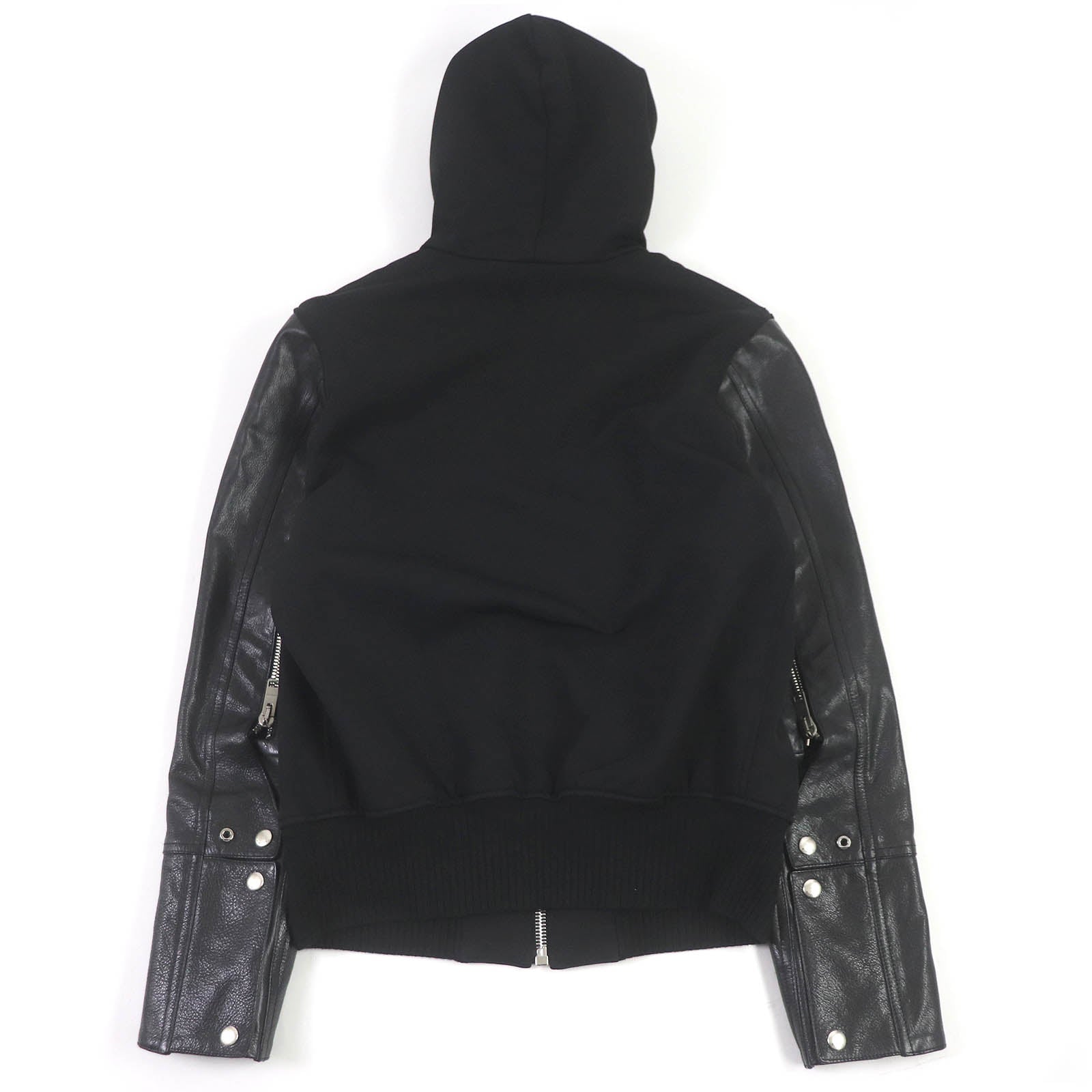 Givenchy 4G Logo Leather Sleeve Zip Hoodie