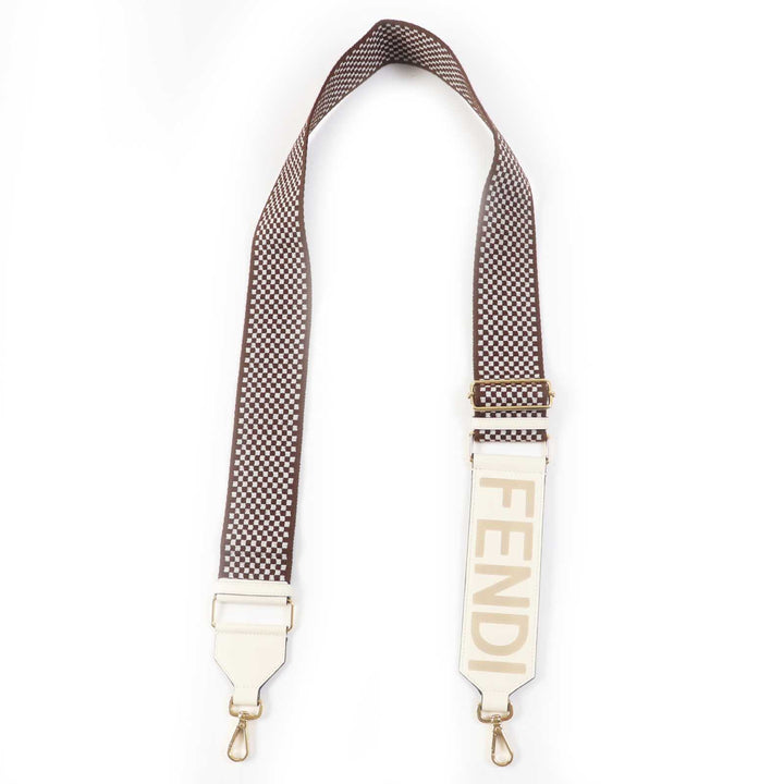 Fendi Canvas Leather Logo Shoulder Strap