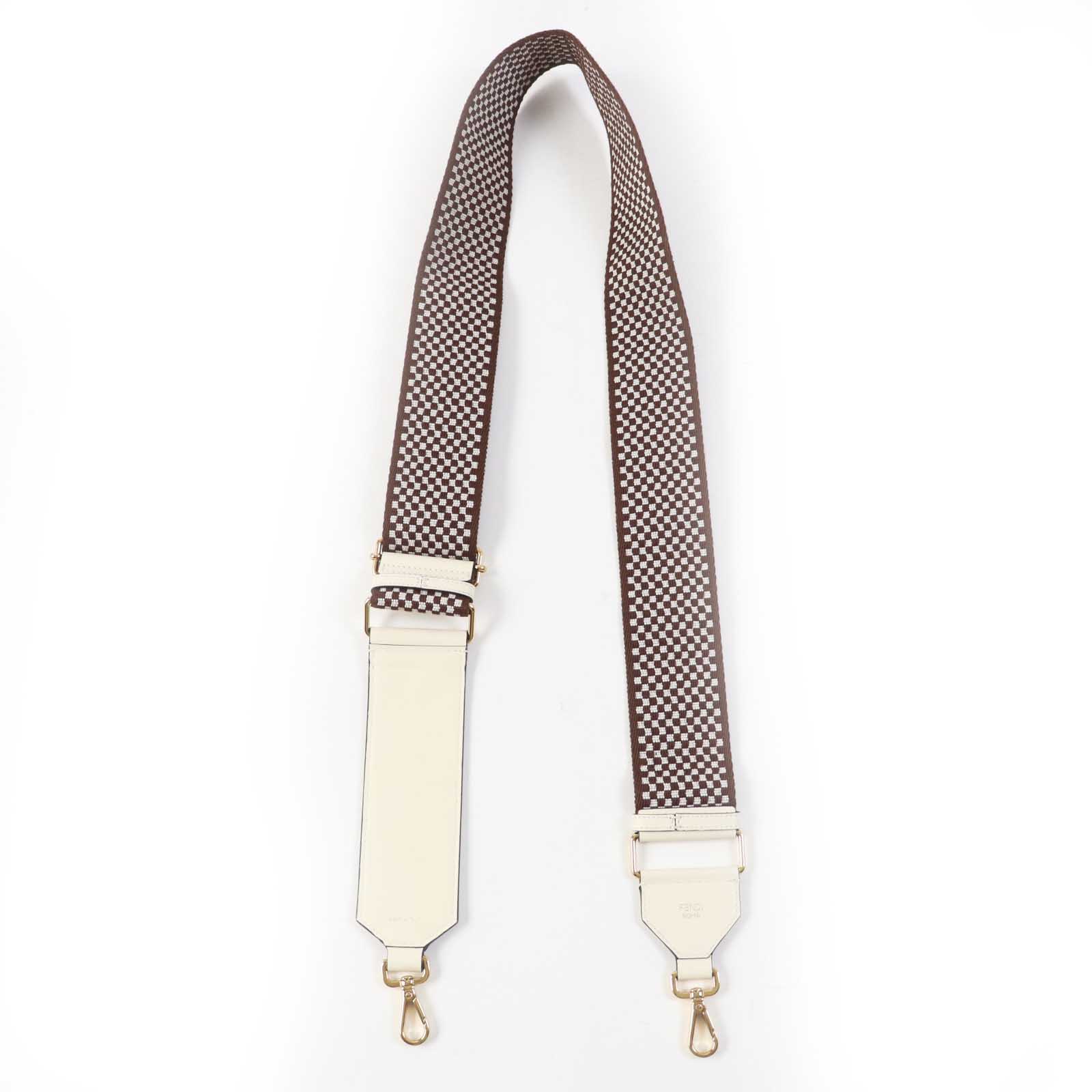 Fendi Canvas Leather Logo Shoulder Strap