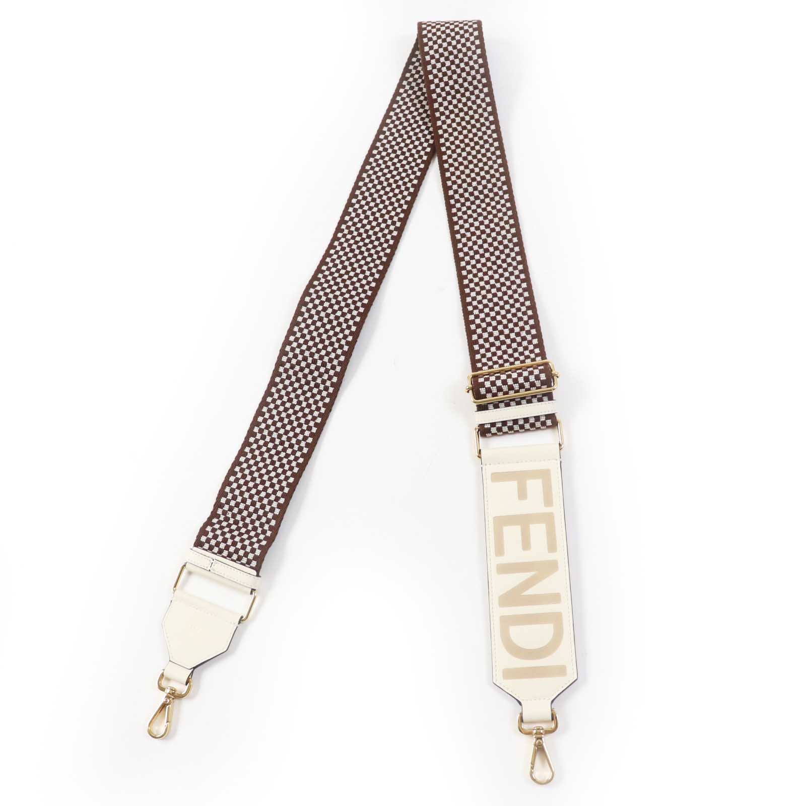 Fendi Canvas Leather Logo Shoulder Strap