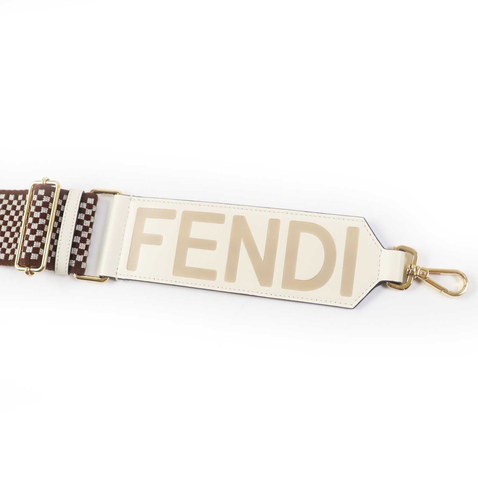 Fendi Canvas Leather Logo Shoulder Strap