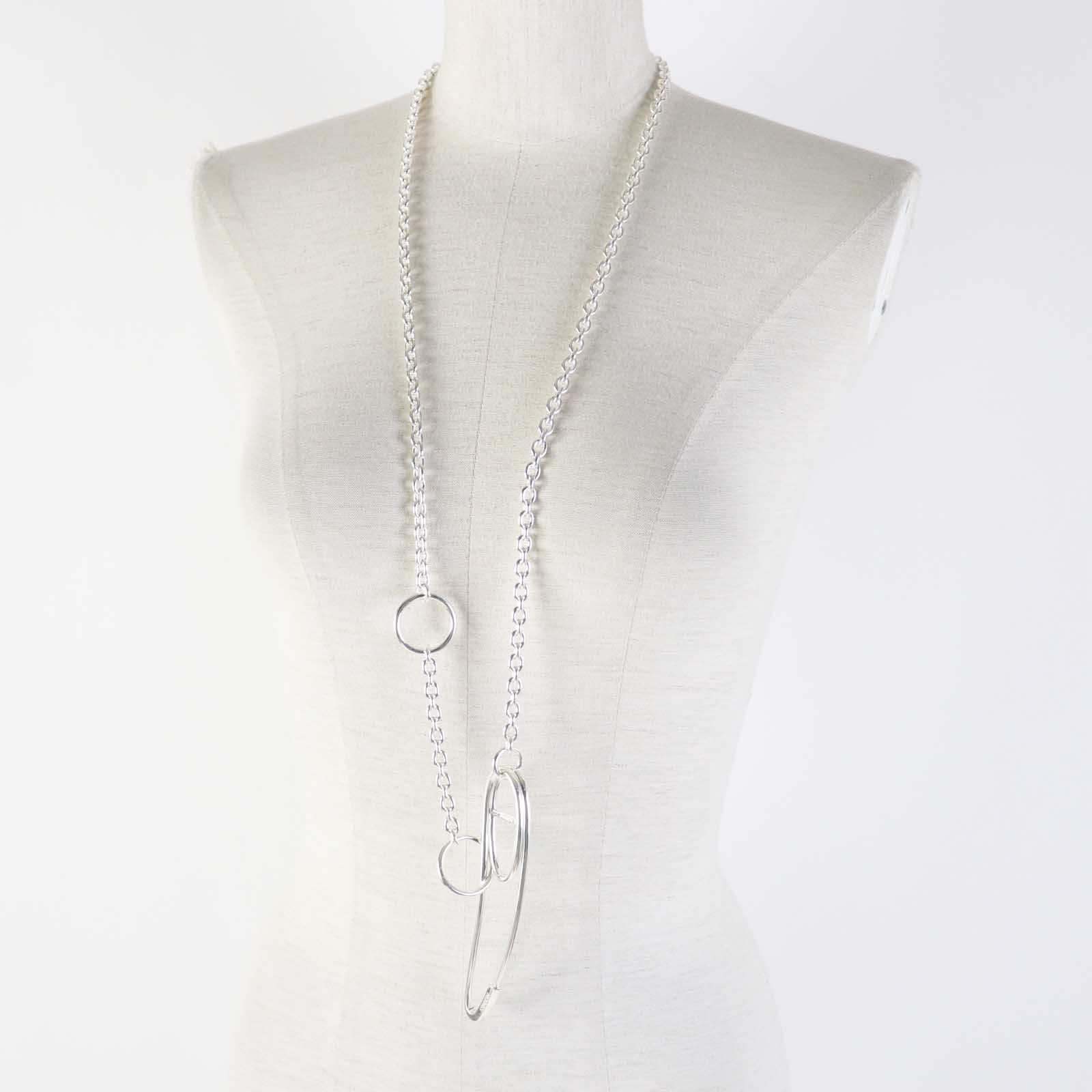 Hermes AG925 Silver Long Necklace