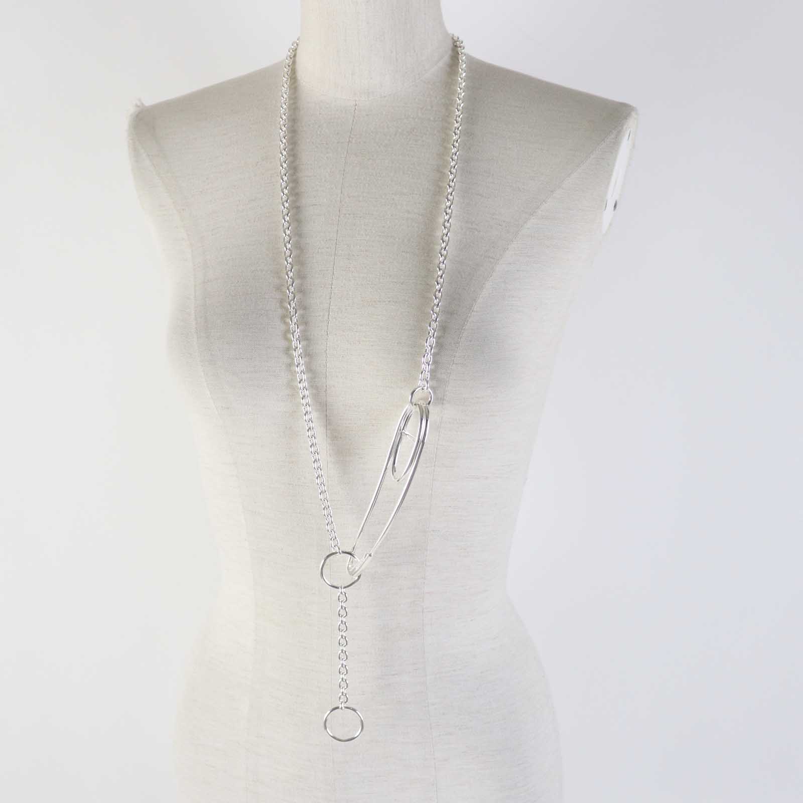 Hermes AG925 Silver Long Necklace