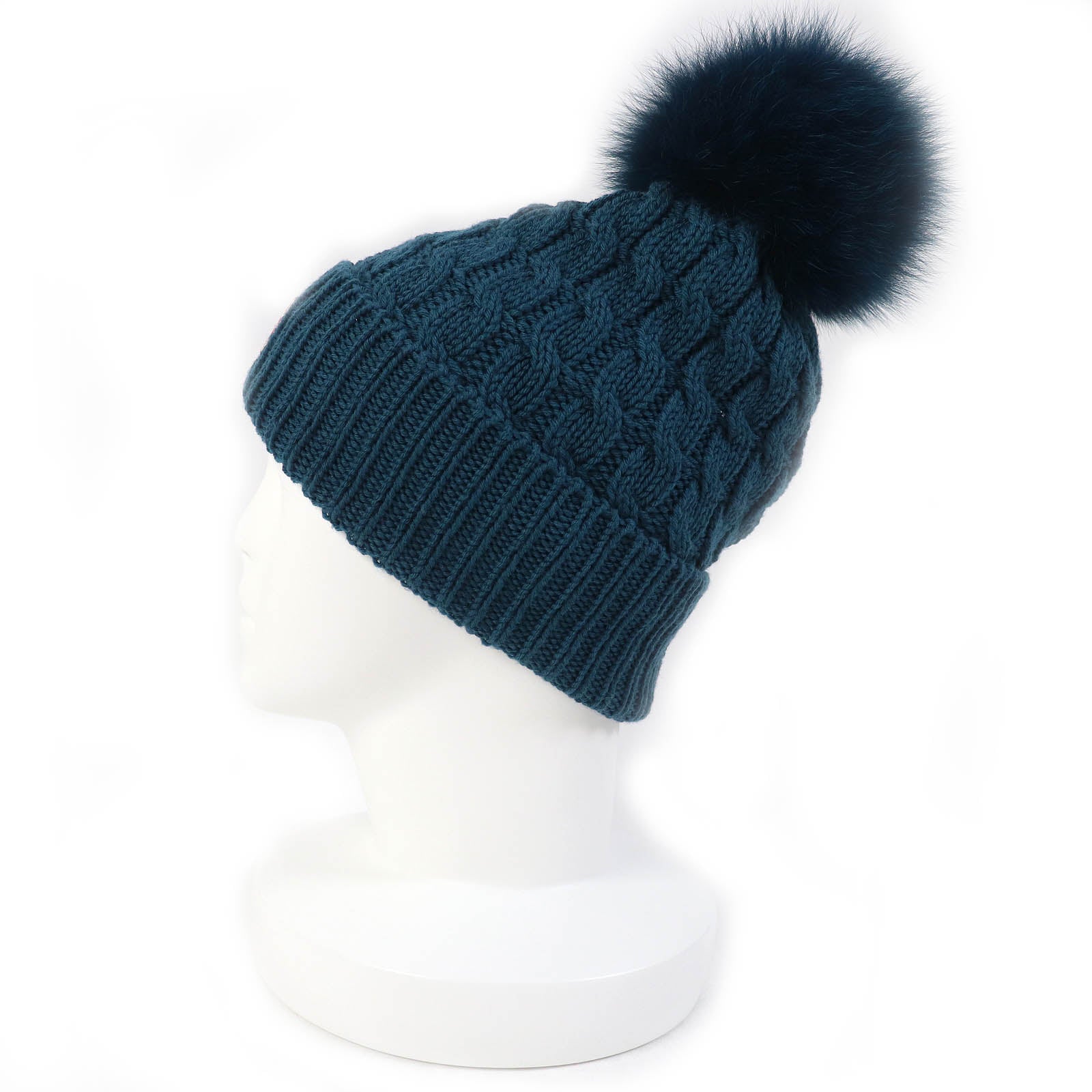 Moncler Wool Knit Cap Blue Women