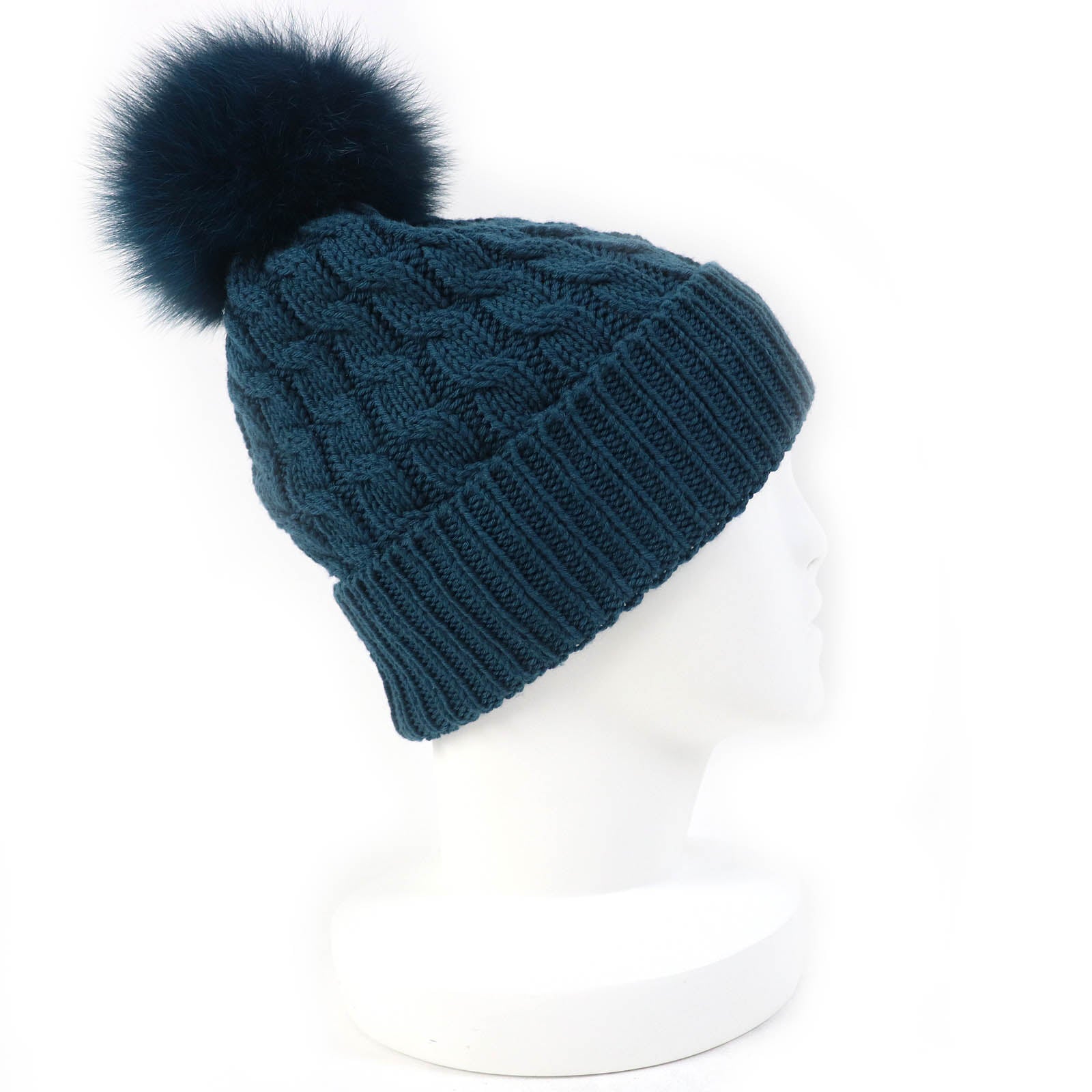 Moncler Wool Knit Cap Blue Women