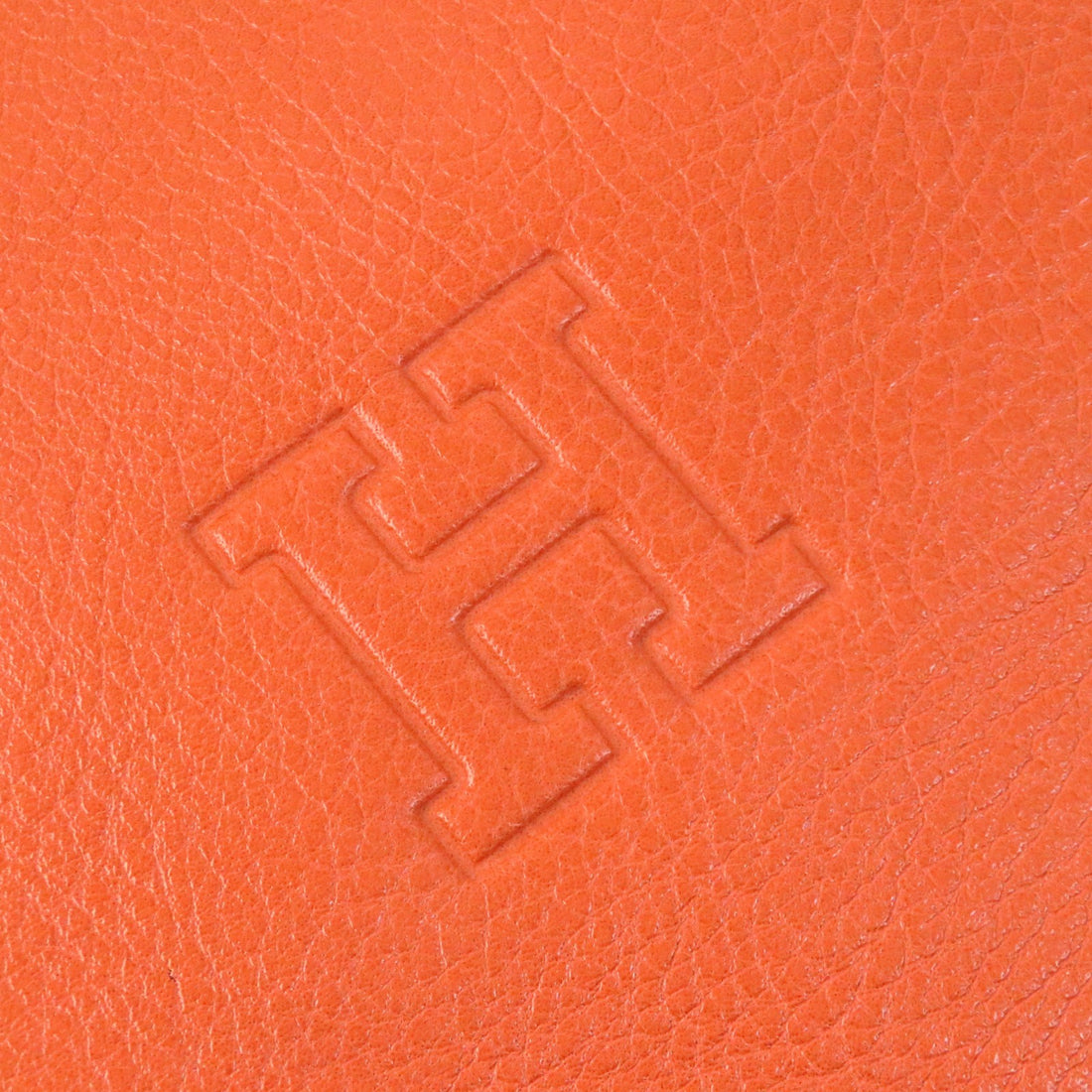 HIROFU H Logo Leather 2WAY Handbag Orange