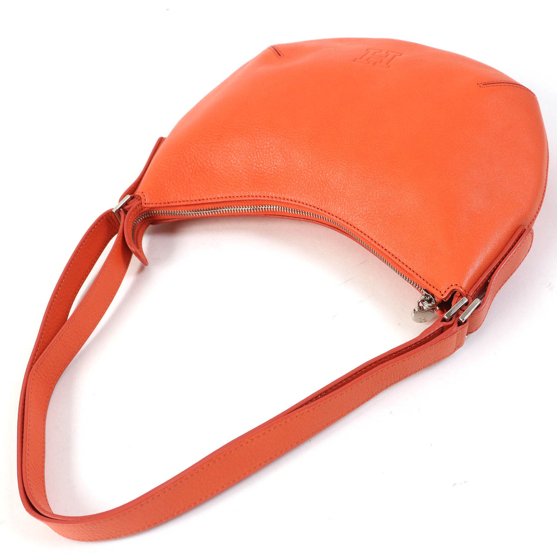 HIROFU H Logo Leather 2WAY Handbag Orange