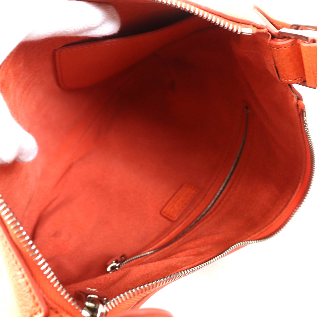 HIROFU H Logo Leather 2WAY Handbag Orange