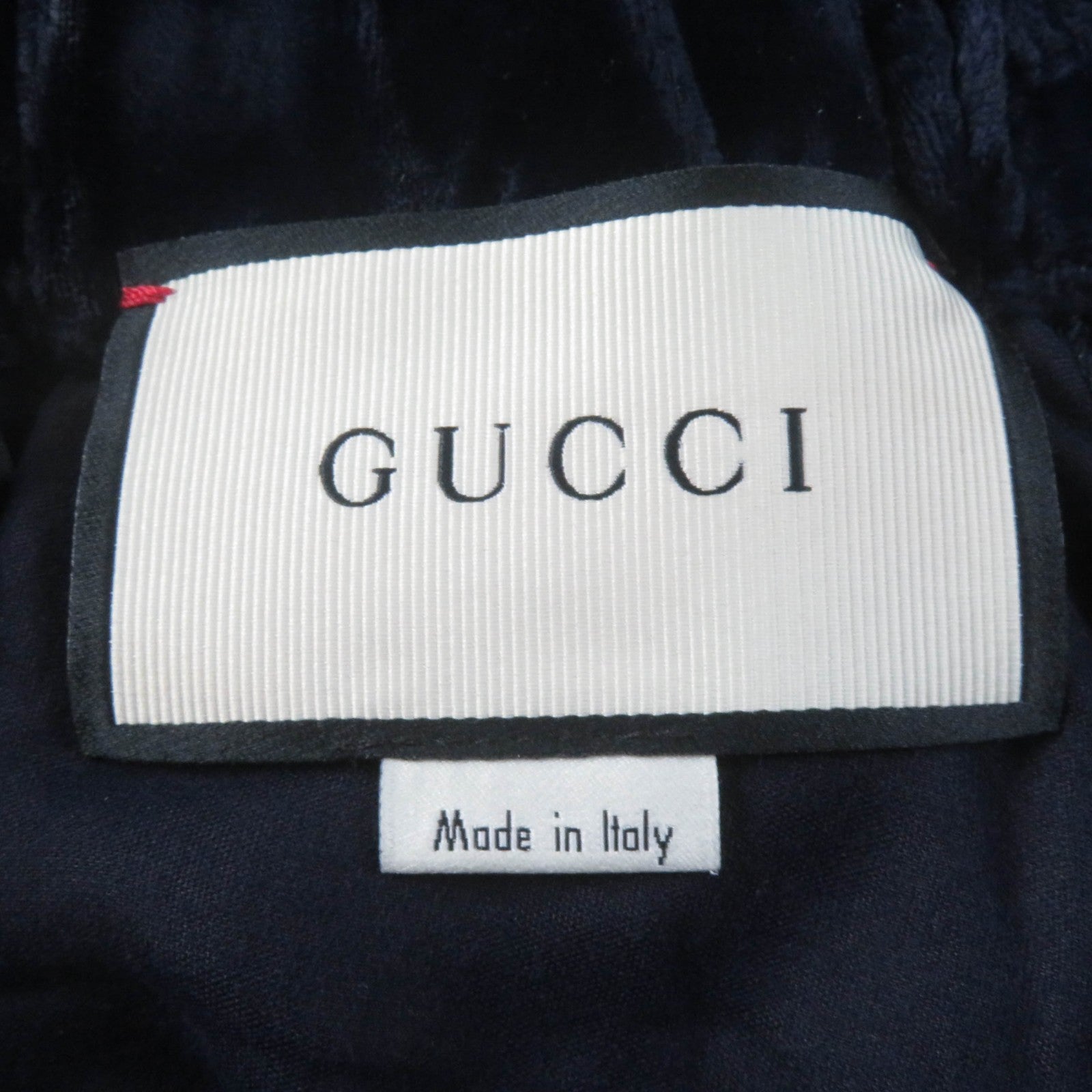 GUCCI Beaded Velvet Pants Navy 36 Women