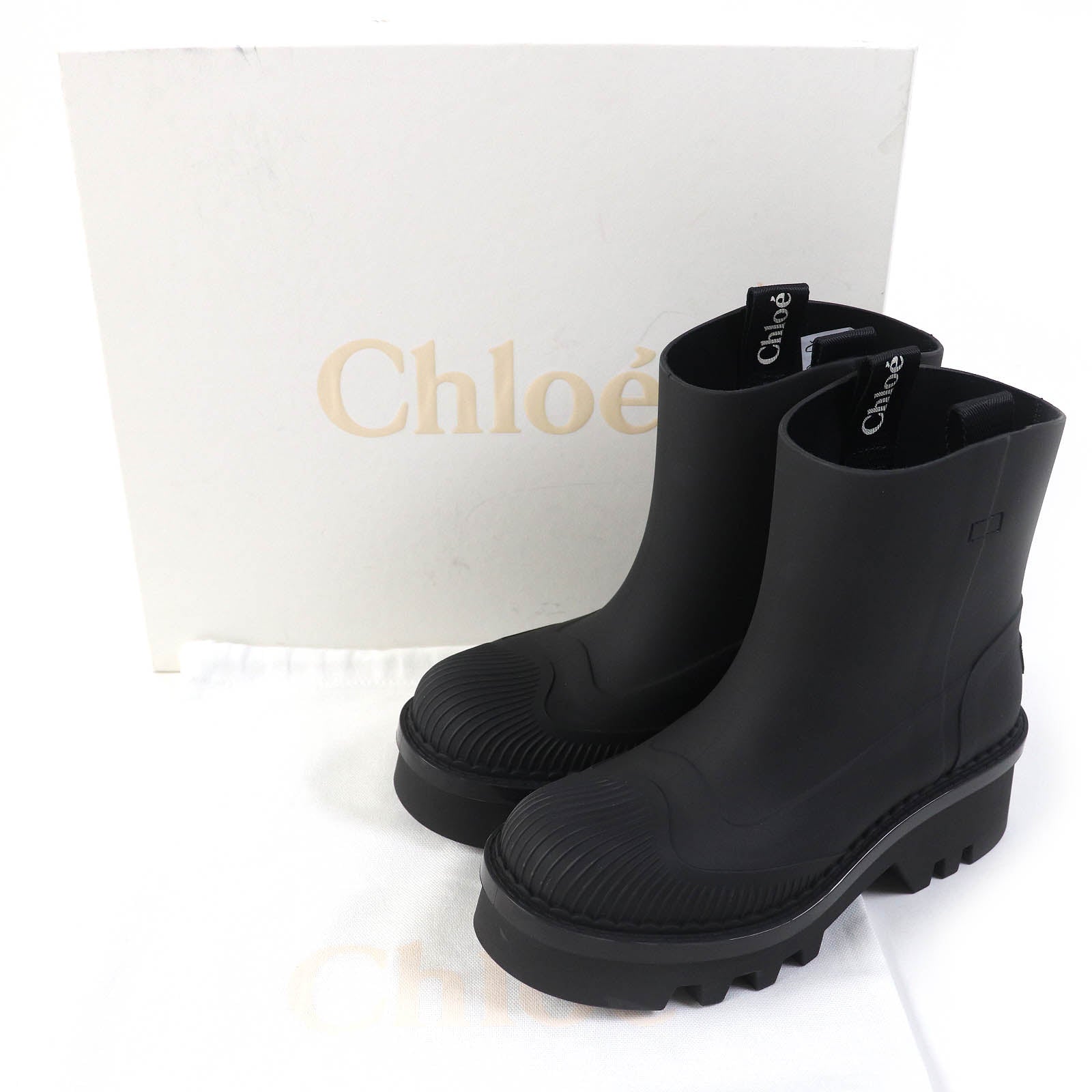 Chloe RAINA Rubber Ankle Boots Black 37