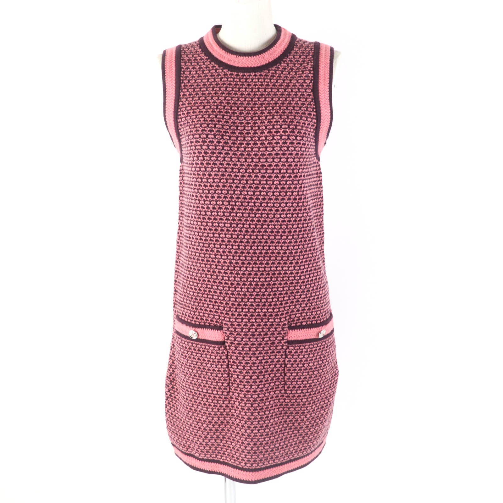 Chanel Cashmere COCO Mark Sleeveless Knit Dress