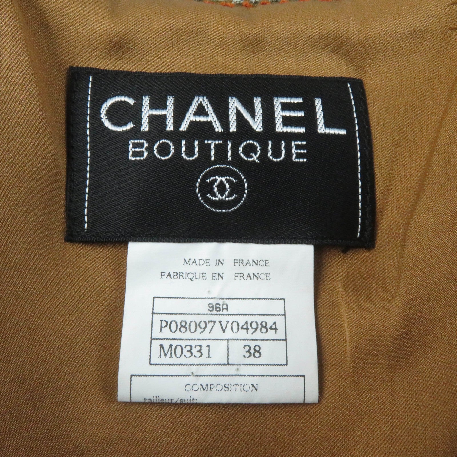 Chanel Vintage Wool Nylon Jacket Skirt Suit