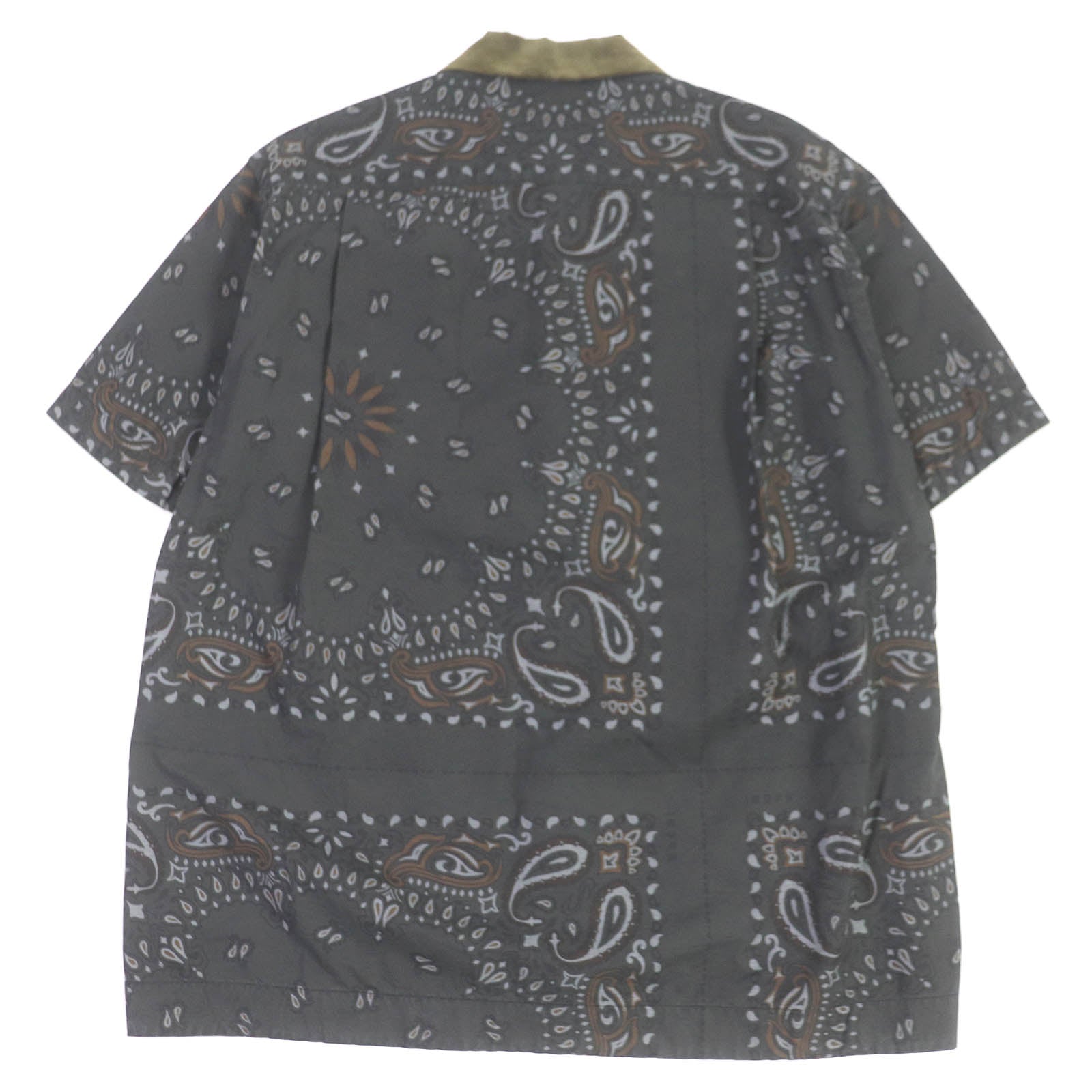 Sacai Cotton Paisley Velvet Collar Shirt