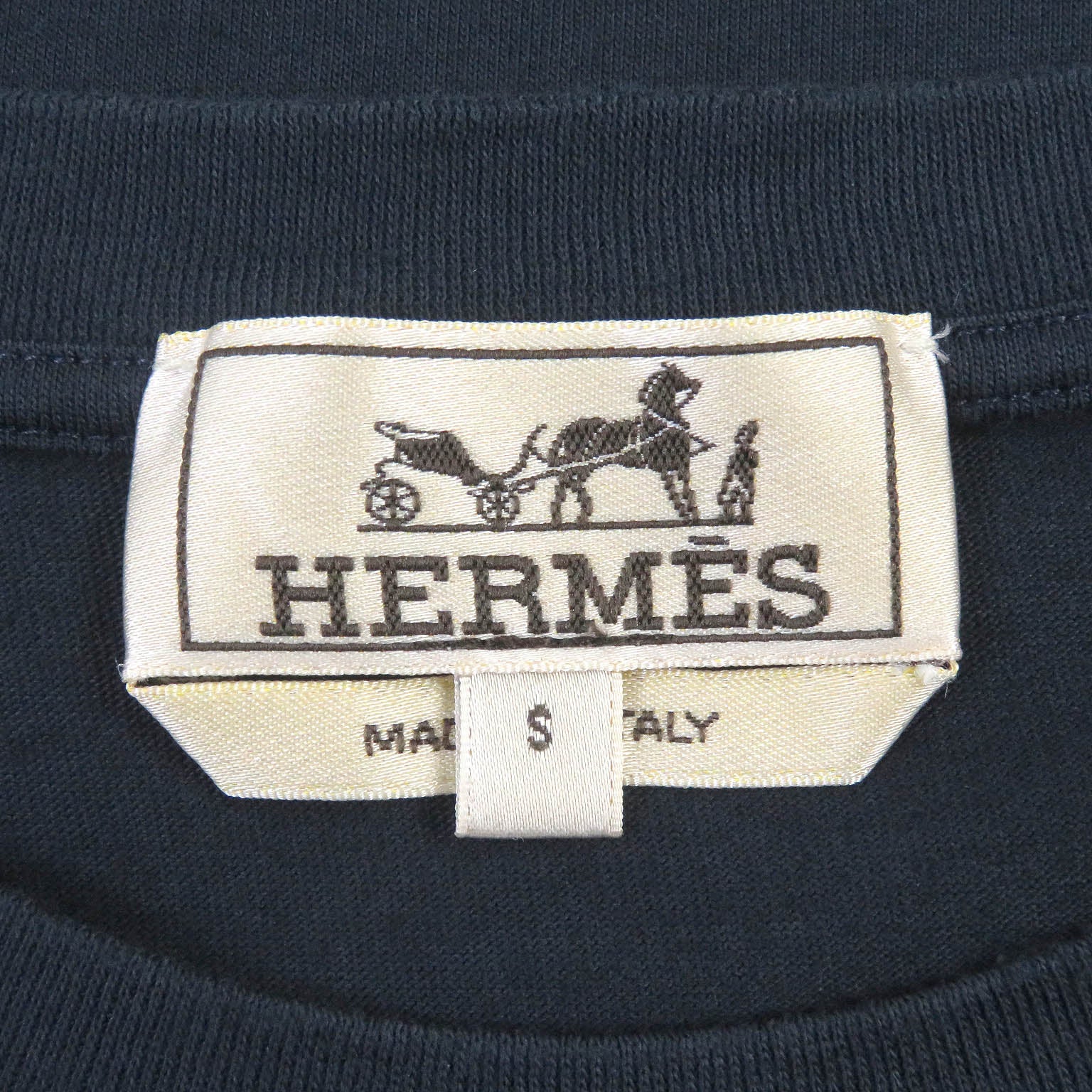 Hermes Cotton Caval Card Print T-shirt Navy S