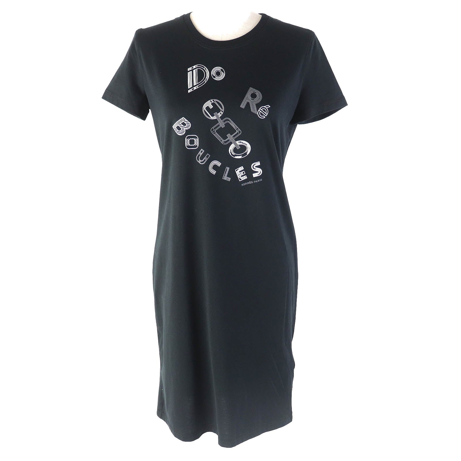 Hermes Cotton T-shirt Dress Black 34