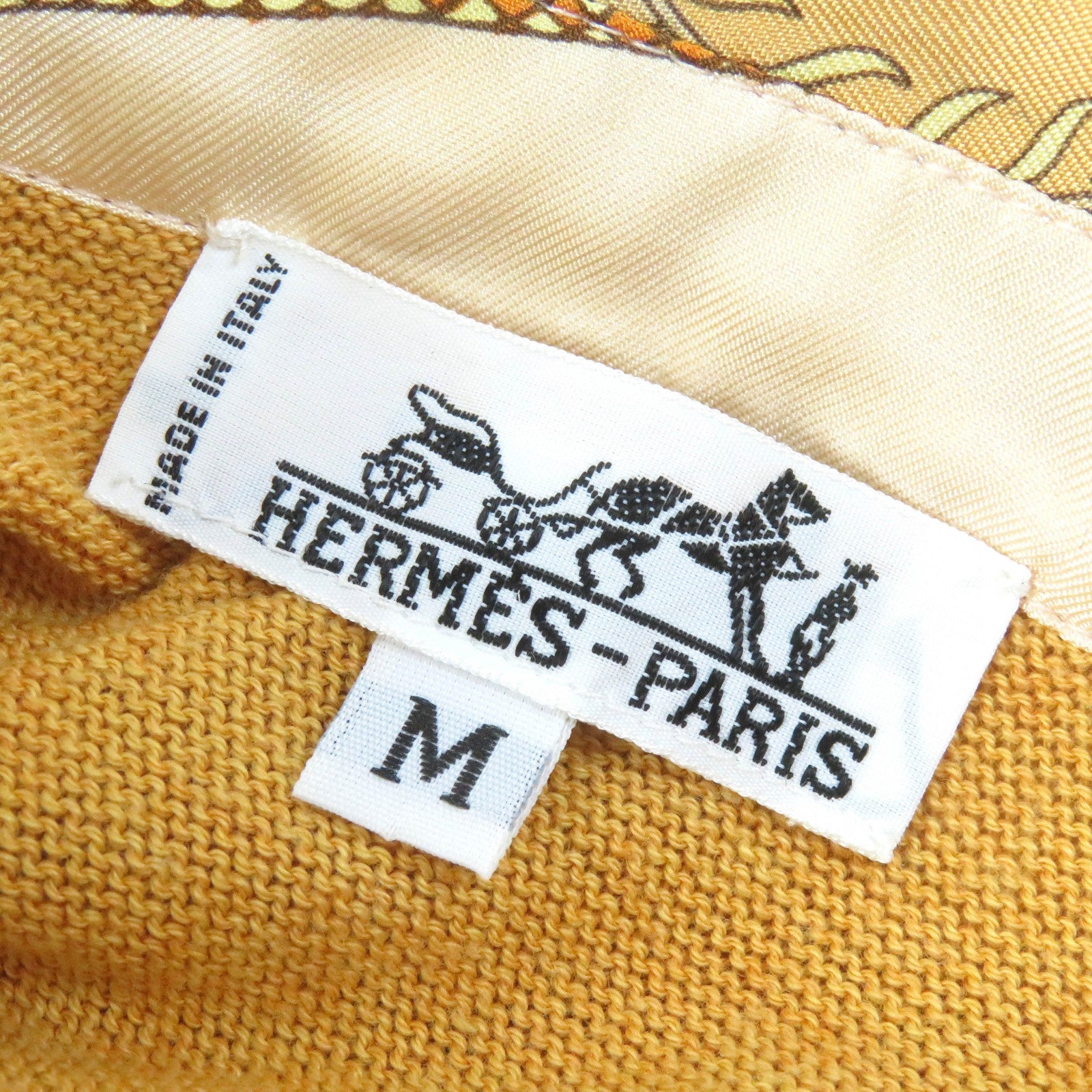 Hermes Silk H Logo Button Knit Top M