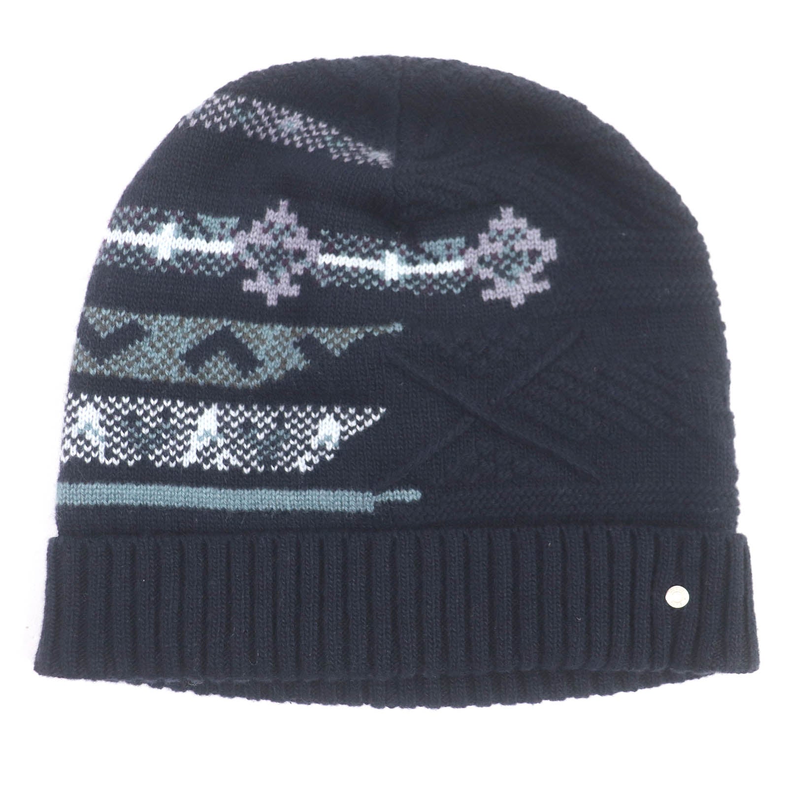 HERMES Wool Cashmere Nordic Beanie Cap Navy