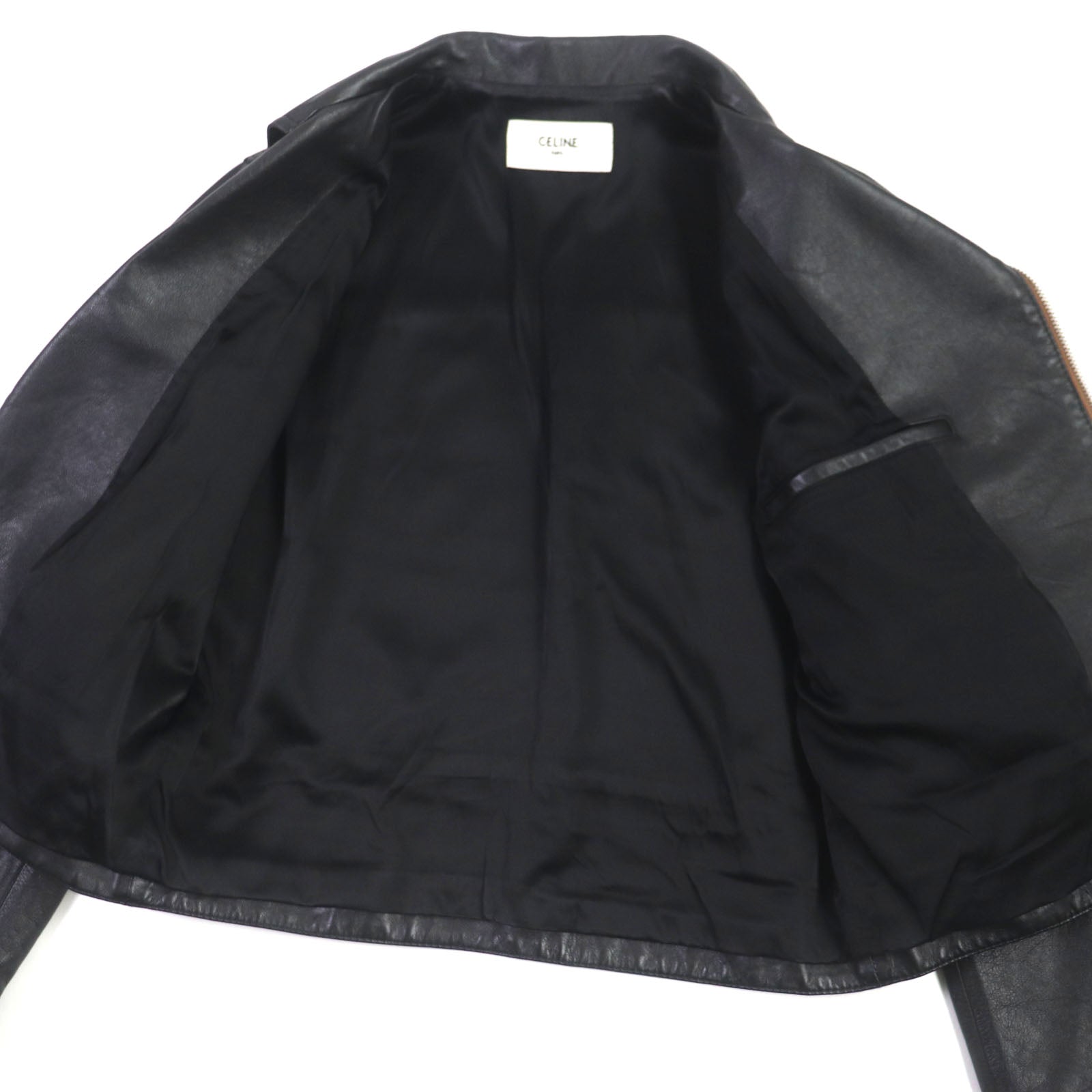 Celine Calfskin Riders Jacket Black 48