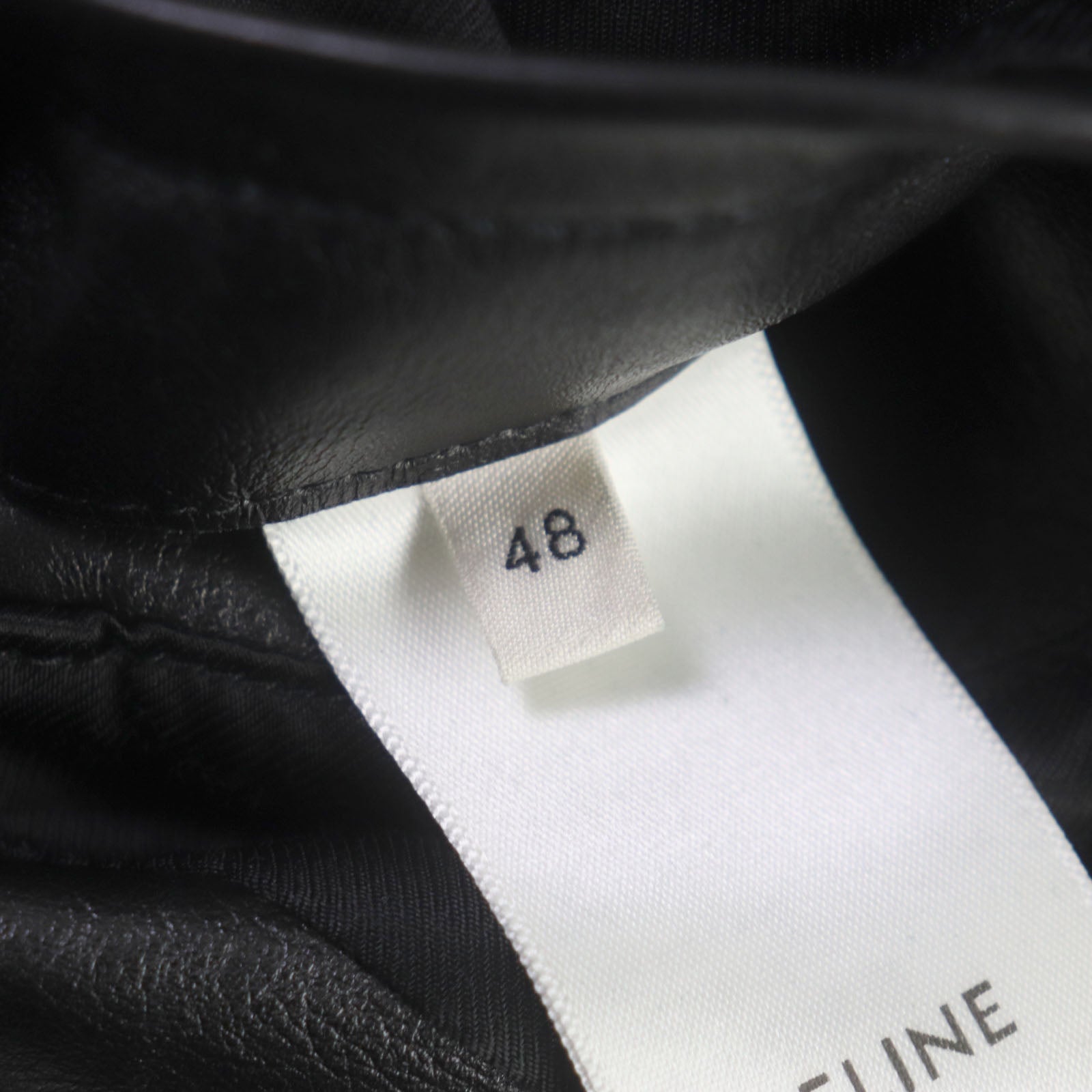 Celine Calfskin Riders Jacket Black 48