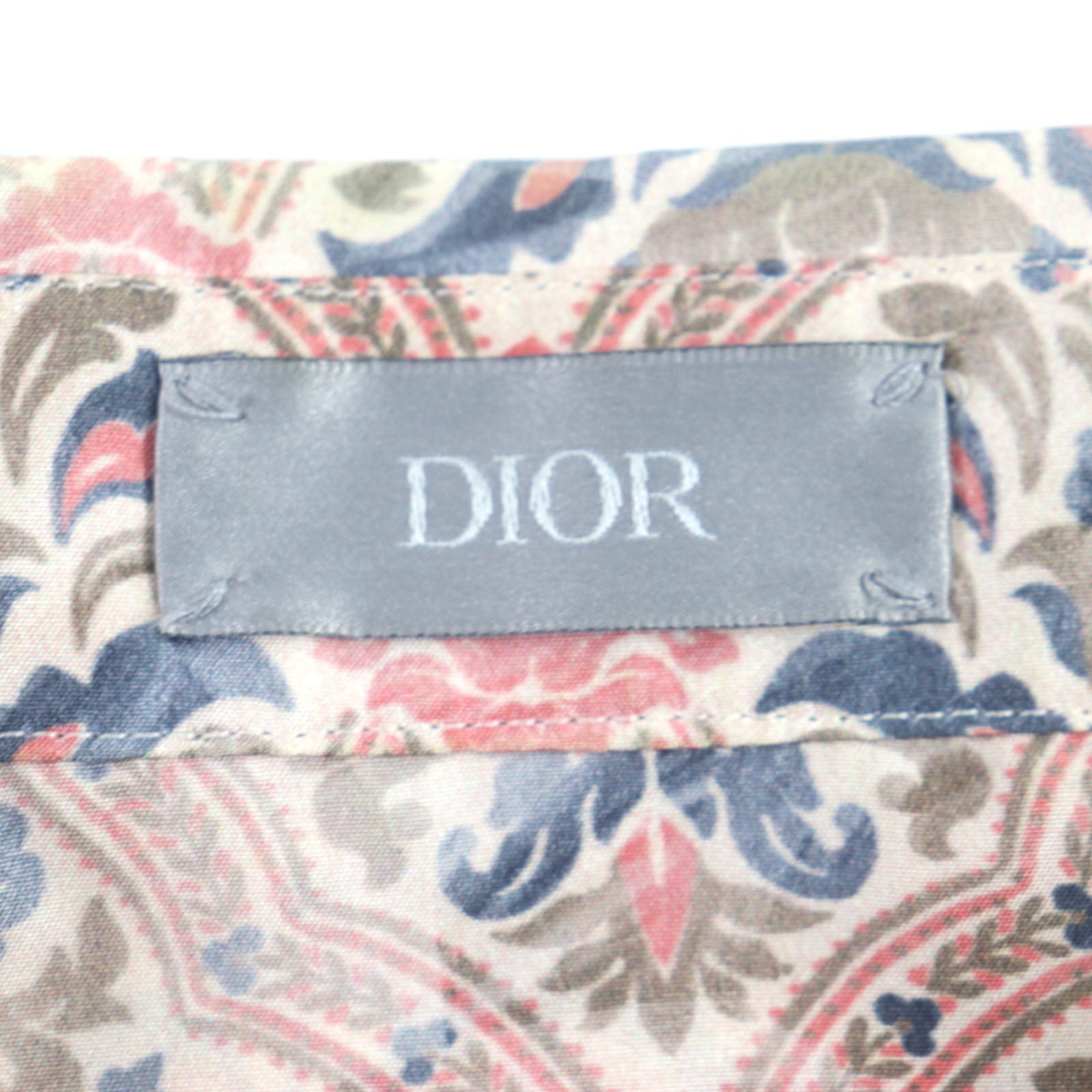 Dior Silk Logo Button Long Sleeve Shirt