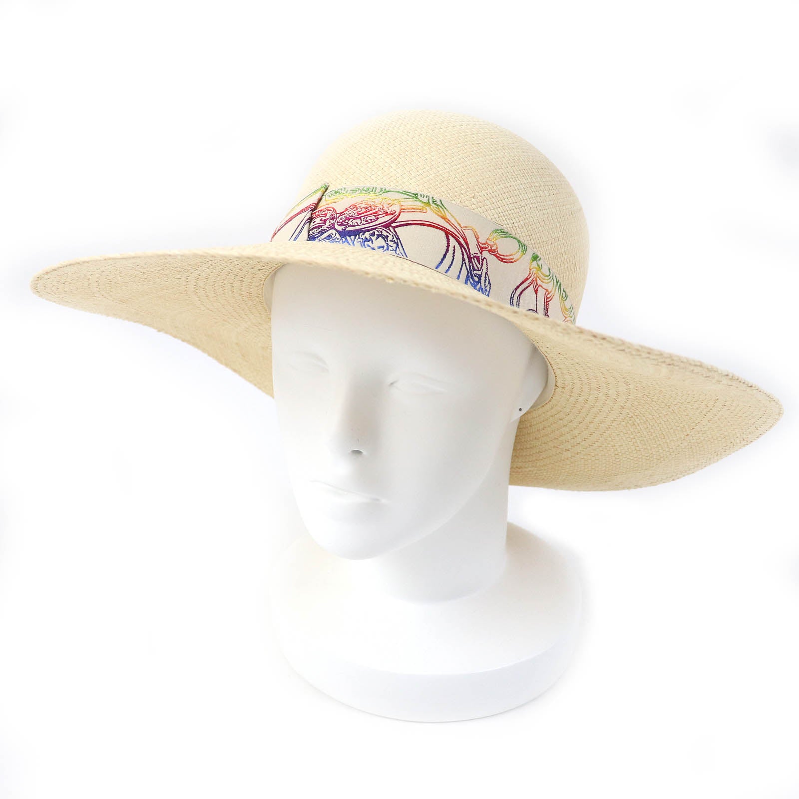 HERMES Trinidad Straw Hat Multicolor Women