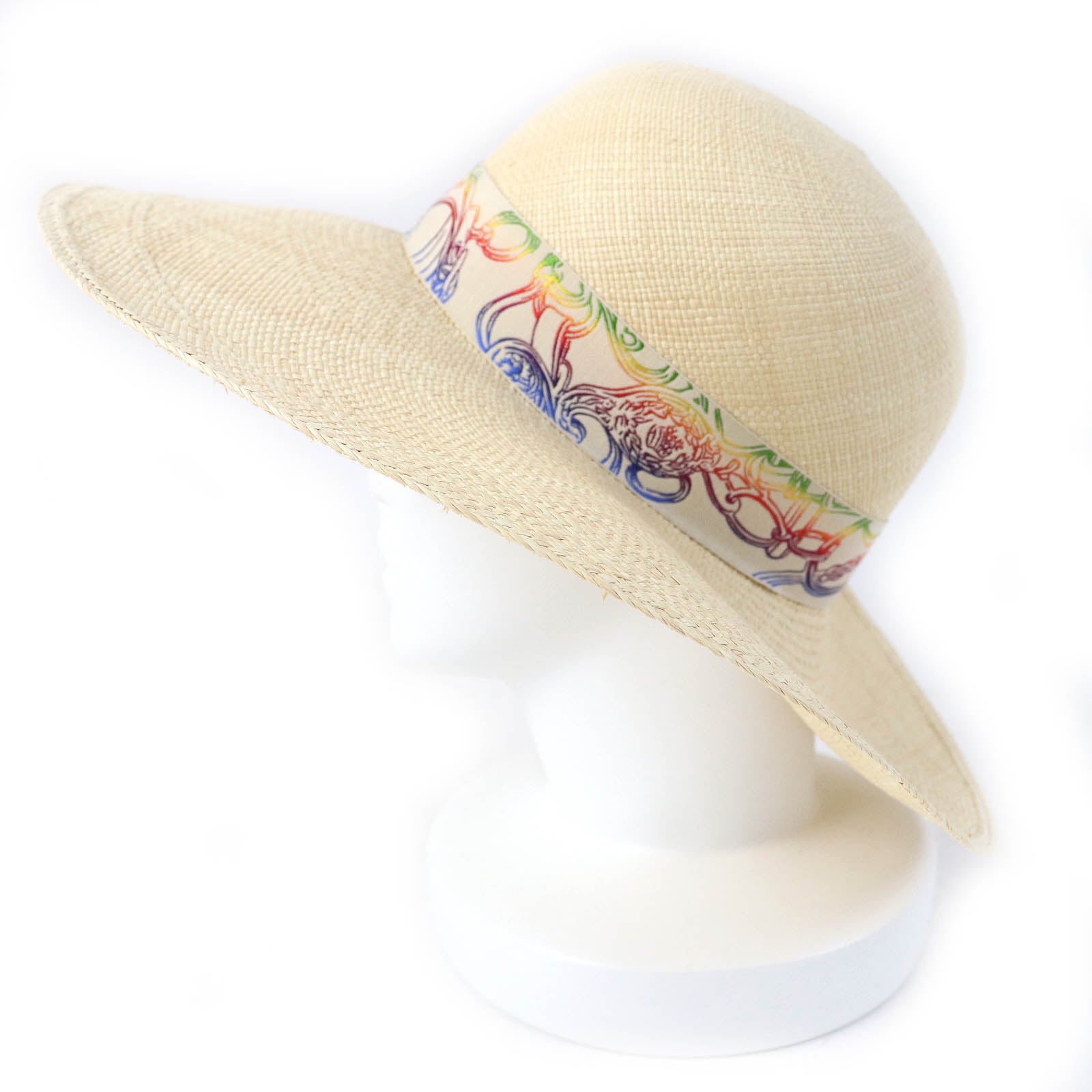 HERMES Trinidad Straw Hat Multicolor Women