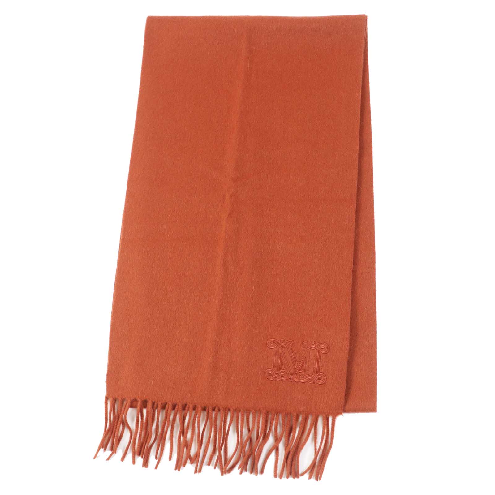 Max Mara Cashmere M Logo Fringe Scarf