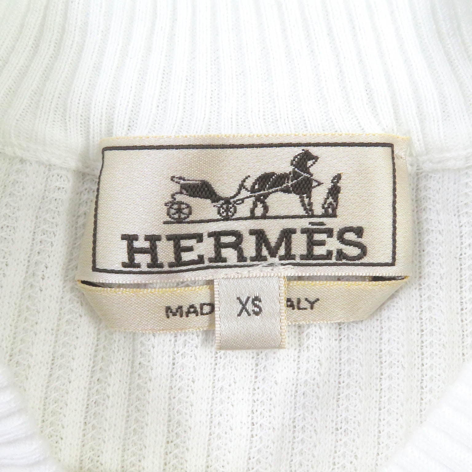 HERMES Cotton Striped Knit Top XS