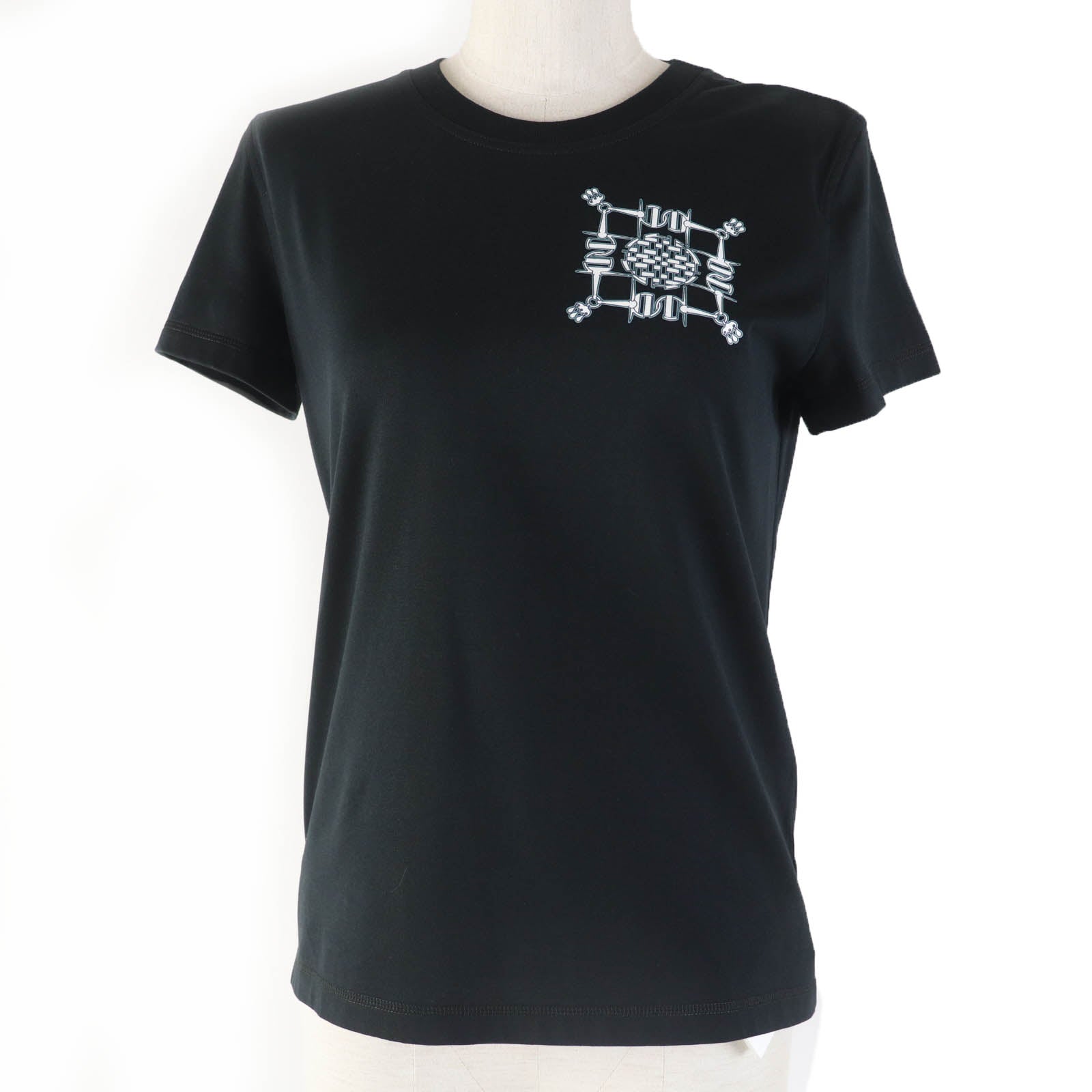 Hermes Cotton T-Shirt Black 34 Women