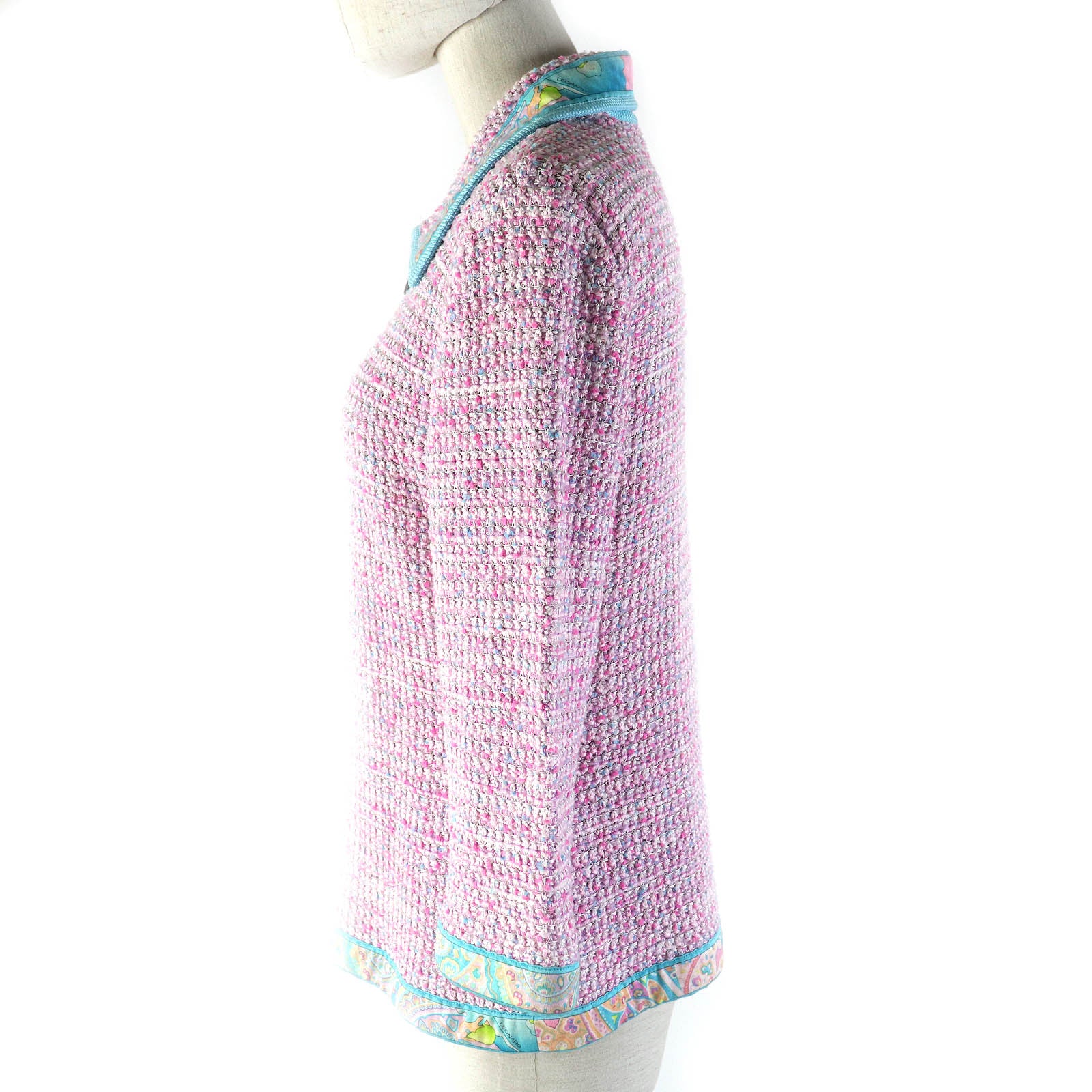 LEONARD FASHION Tweed Jacket Pink Blue LL Women