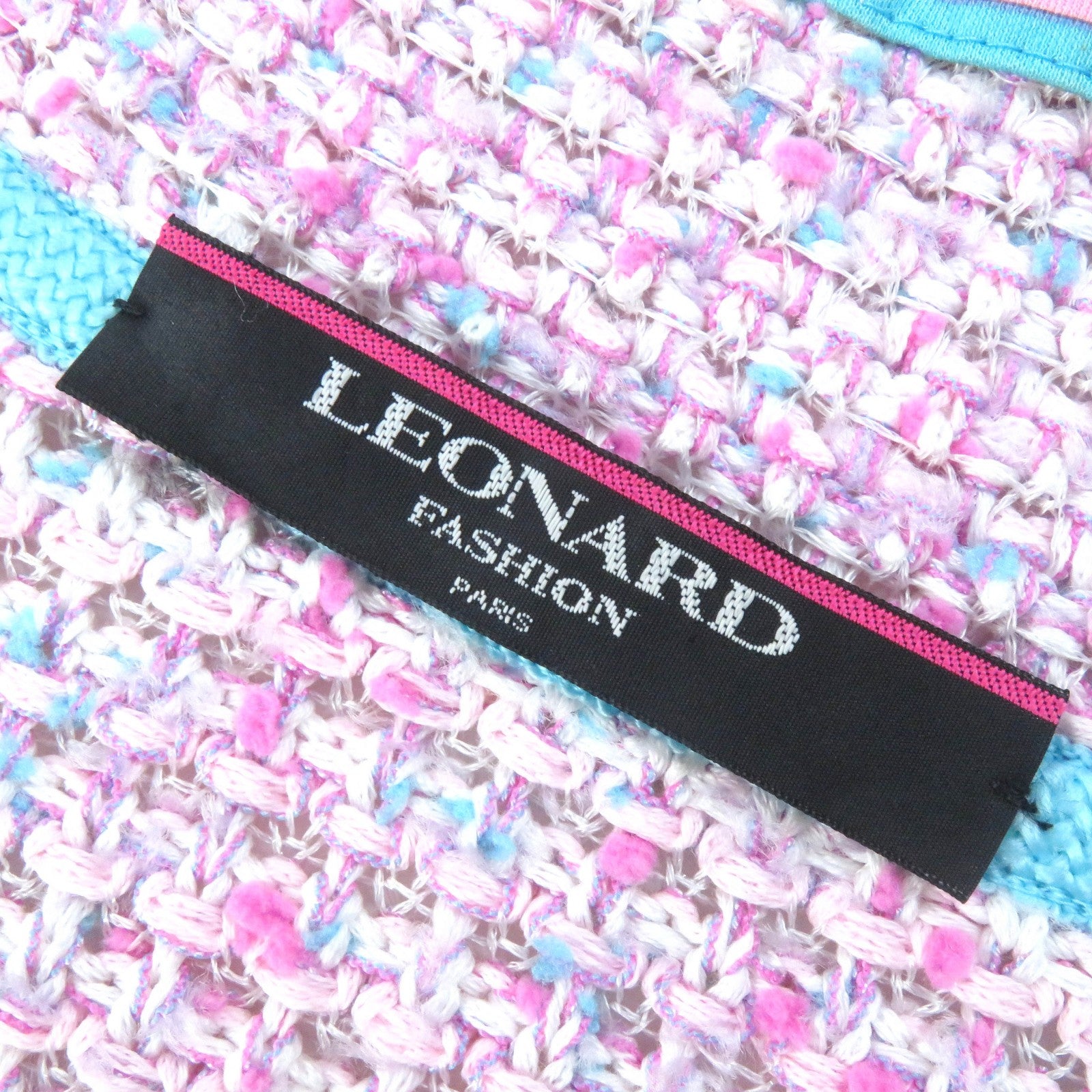 LEONARD FASHION Tweed Jacket Pink Blue LL Women