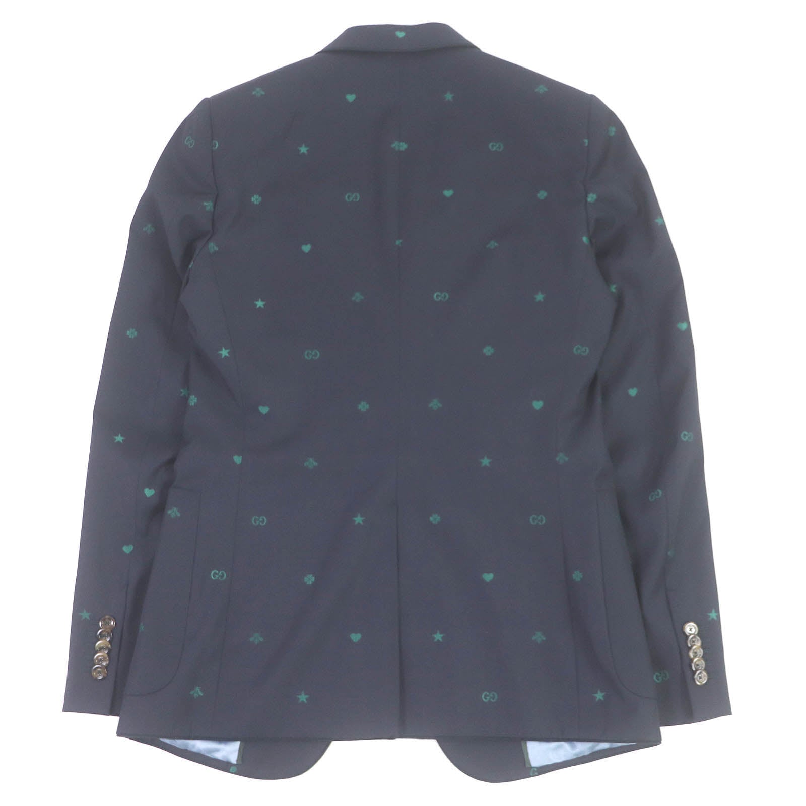 Gucci Wool GG Logo Bee Jacket Navy 44