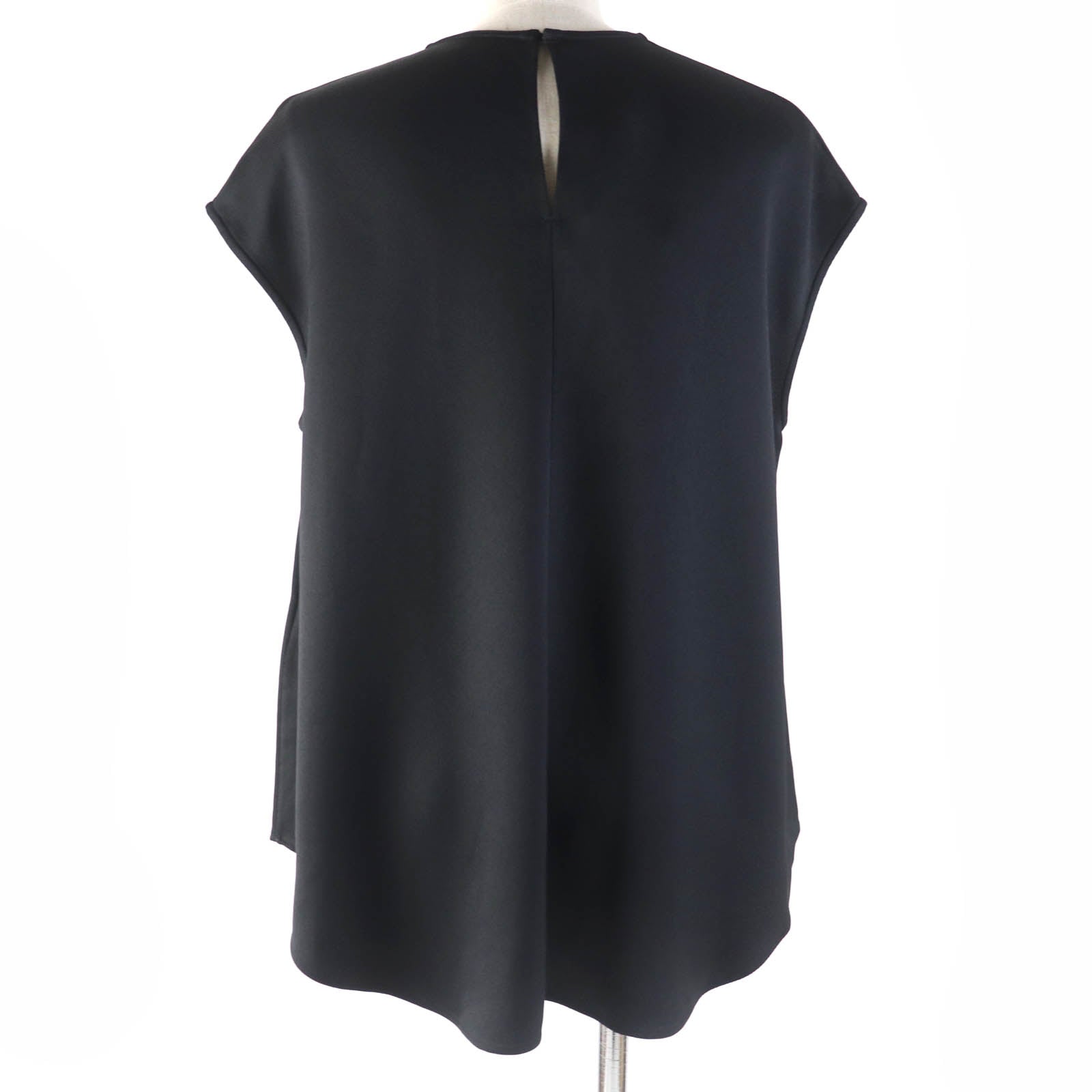 Hermes Silk Rayon French Sleeve Top Black