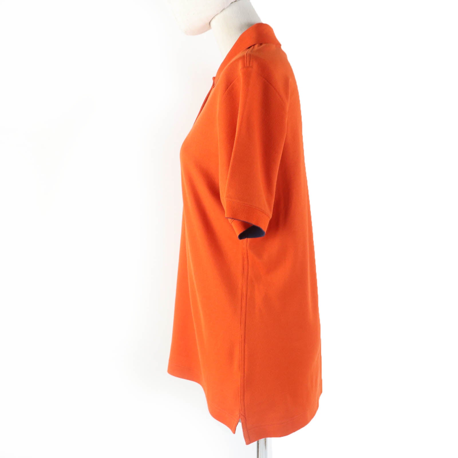 HERMES Double Joux Polo Shirt Orange XL Women